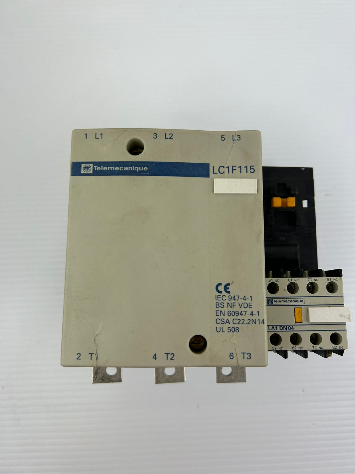 Telemecanique LC1F115 600VAC 3 Pole Contactor w/ LA1DN04 110V Coil