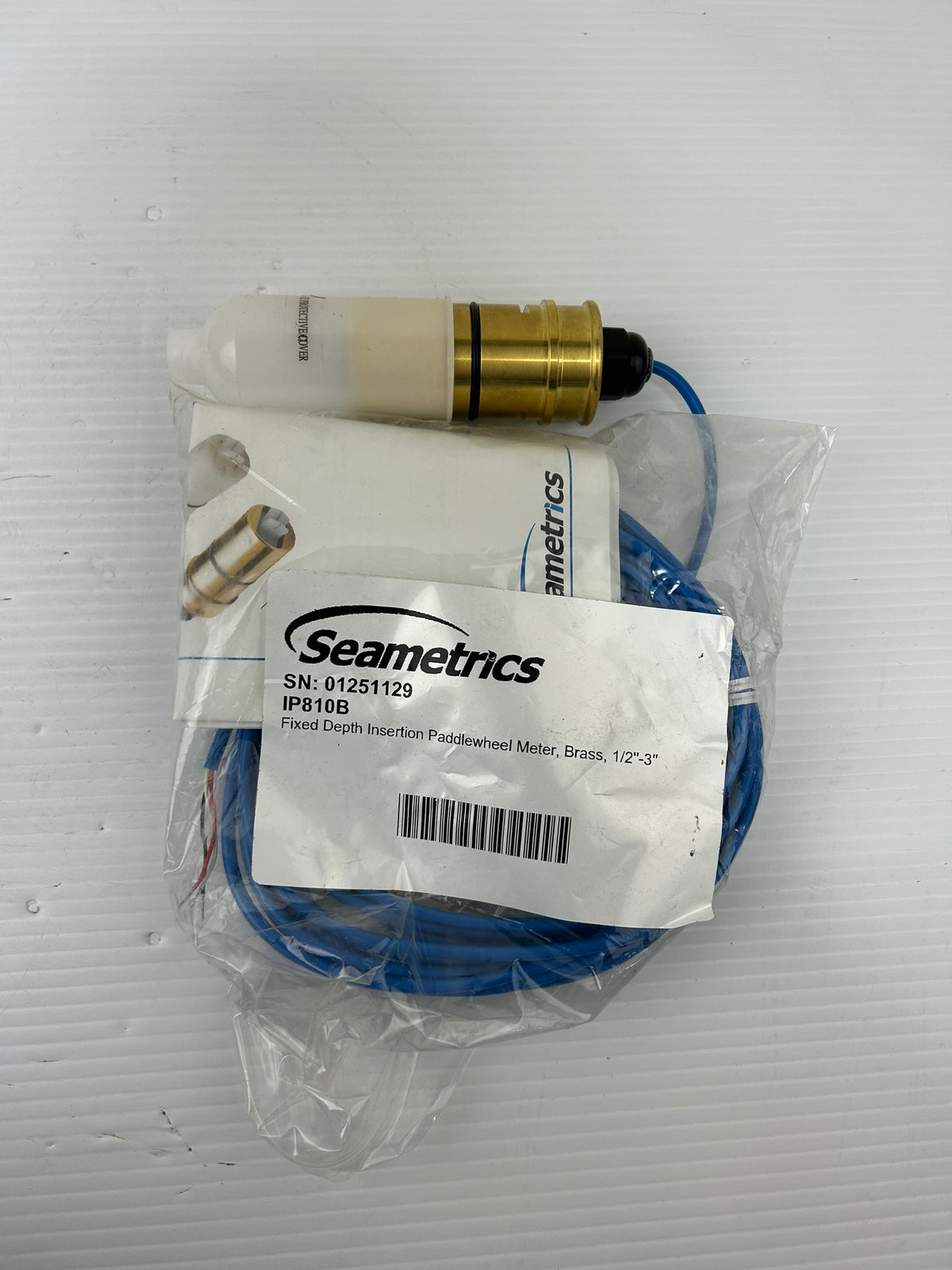 Seametrics IP810B Fixed Depth Insertion Paddlewheel Flow Meter Brass 1/2"-3"