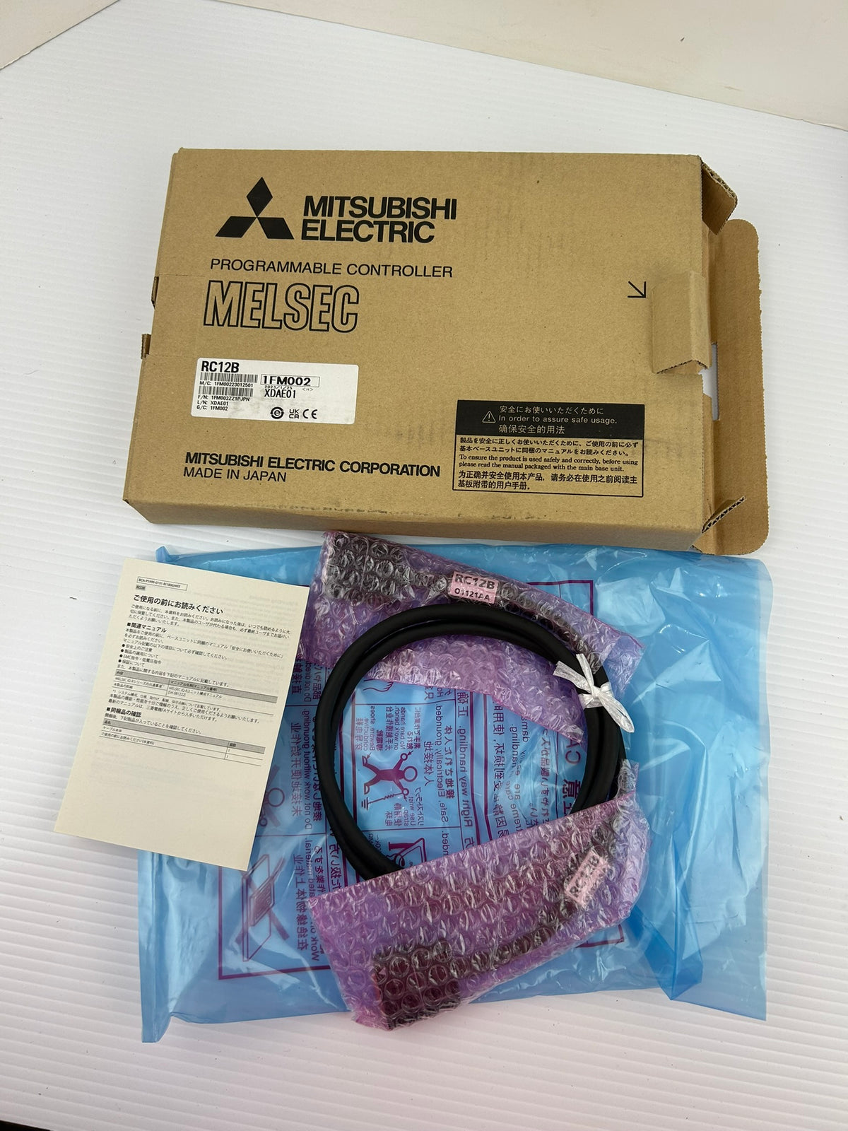 Mitsubishi RC12B MELSEC iQ-R Extension Rack PLC Programming Cable USB Interface