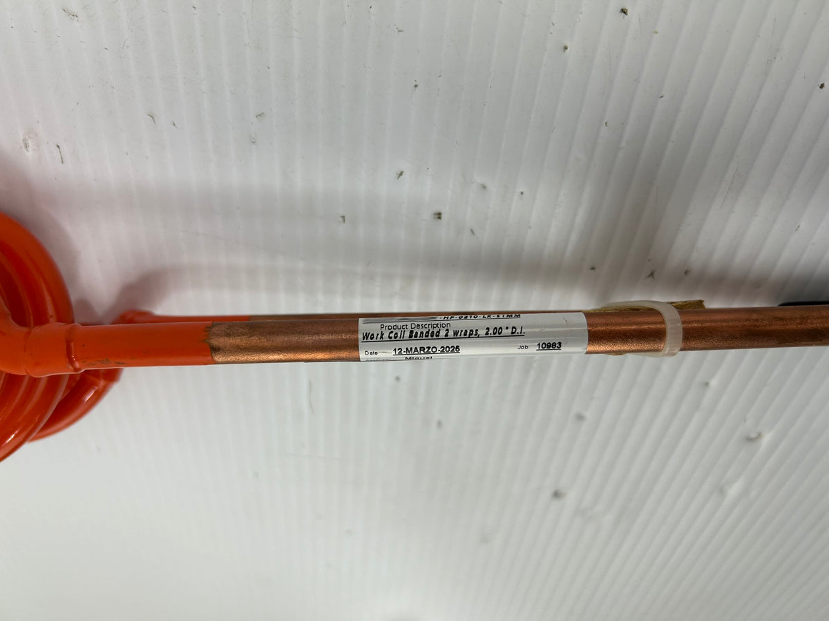 PIECSA HF-0210-LR-51MM Induction Heating Work Coil 2" 2-Wrap Copper Tube