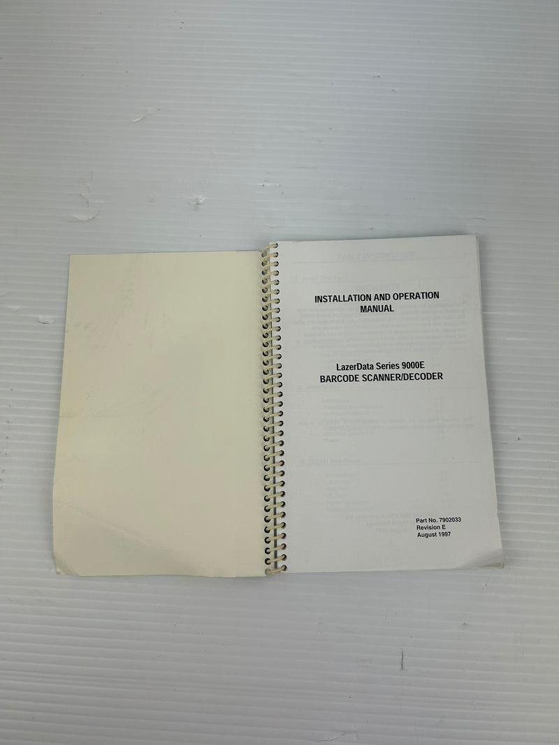 PSC LazerData 9000E Barcode Scanner Installation and Operation Manual 7902033