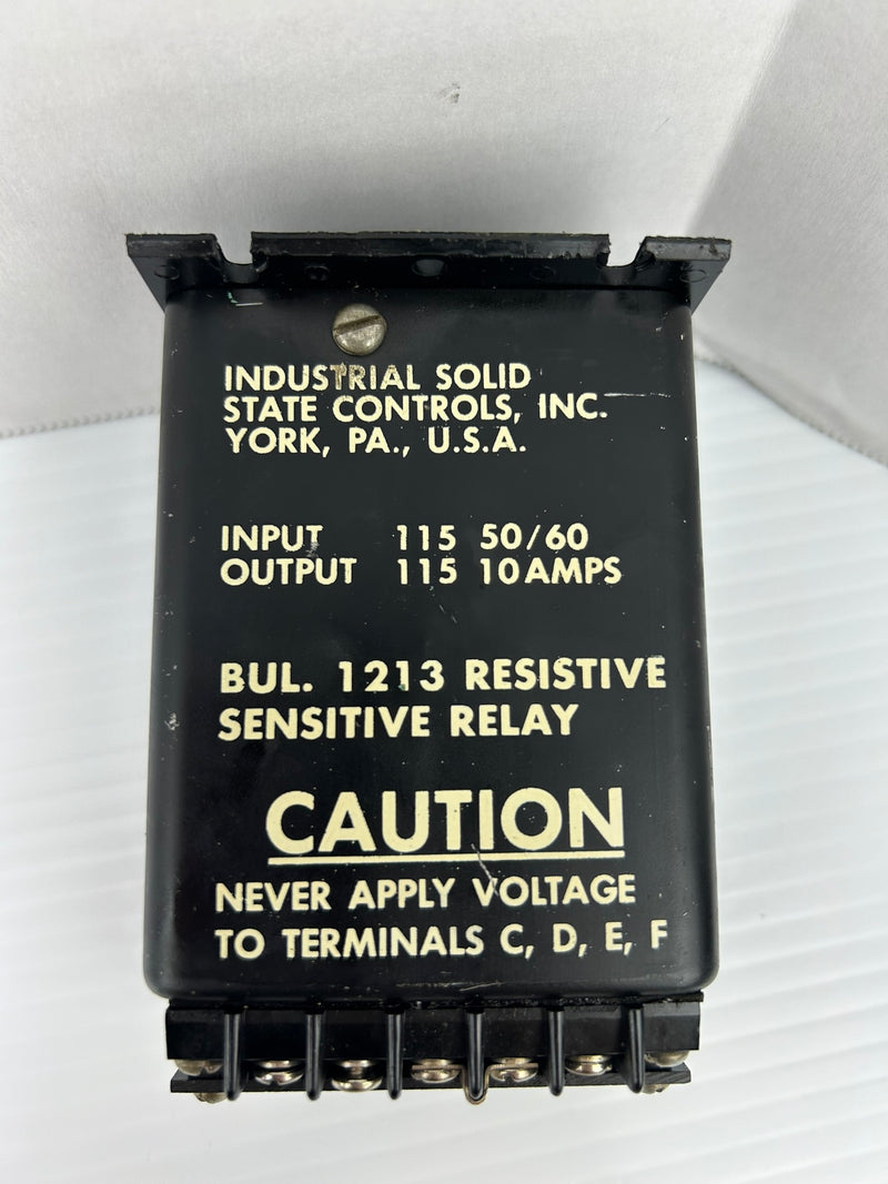 Industrial Solid State Controls 1213 Relay 115V 10A 50/60Hz