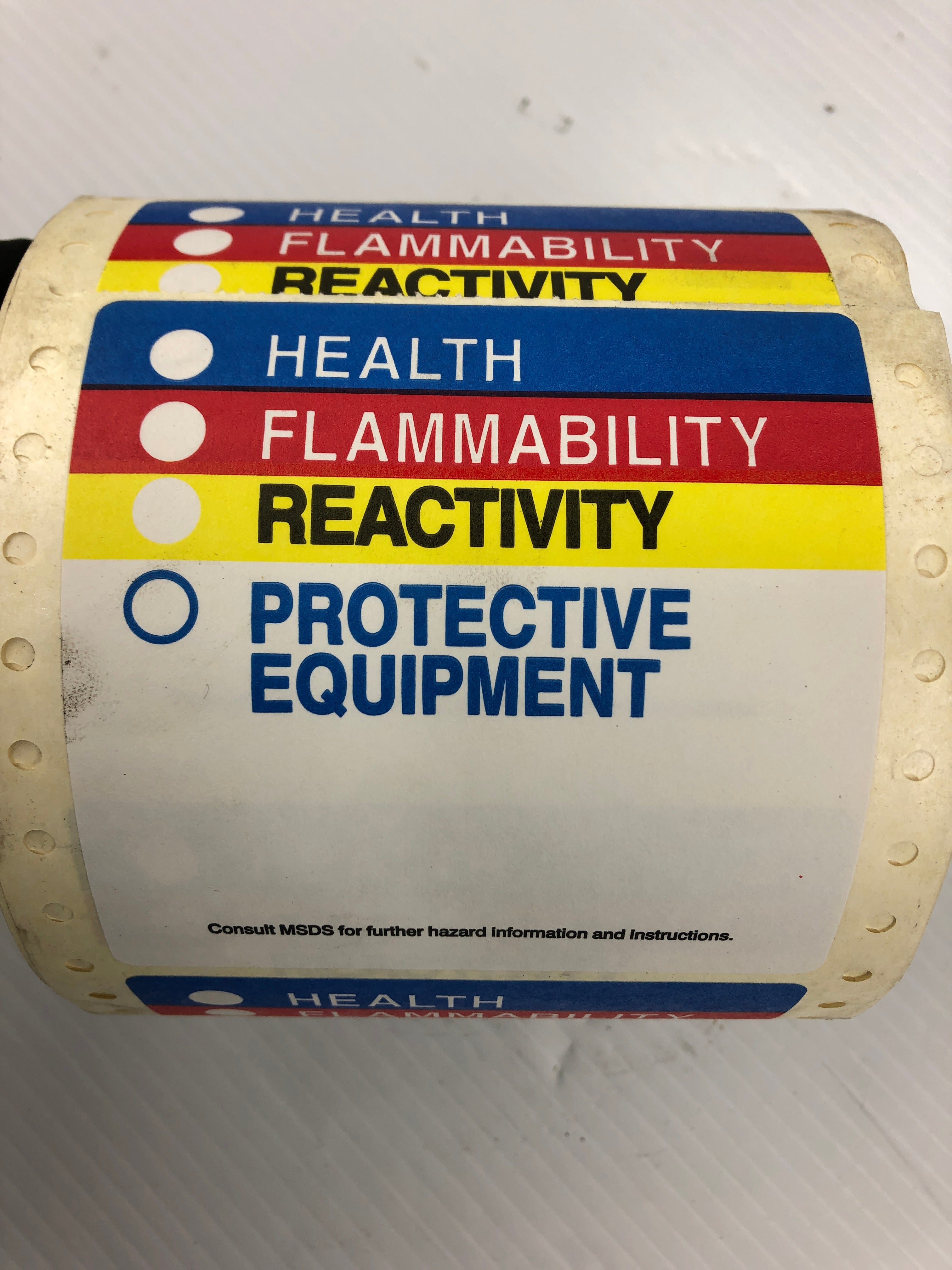 Lab Safety Supply 20036 "Health Flammability Reactivity" Sticker Roll