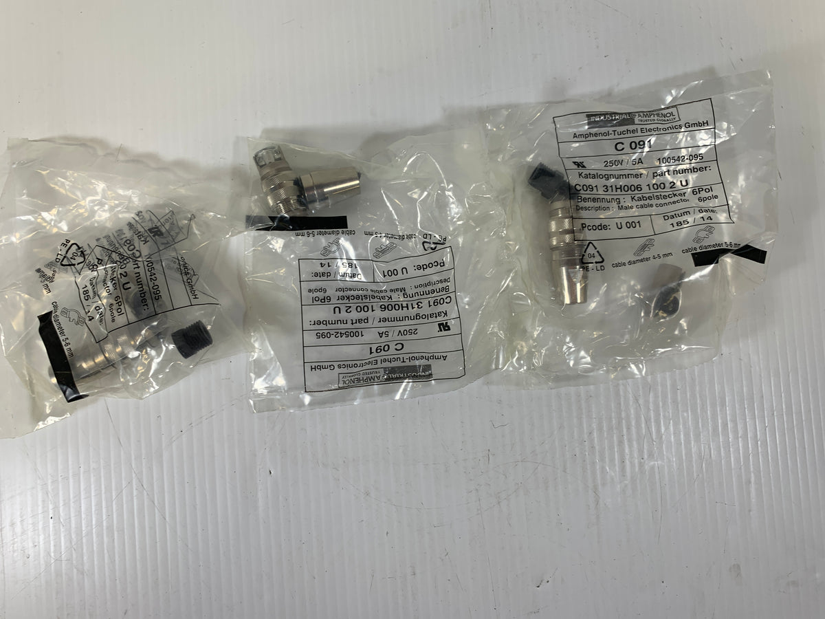 Amphenol-Tuchel Electronics Cable Connectors C091 250 V 5 Amp - Lot of 3