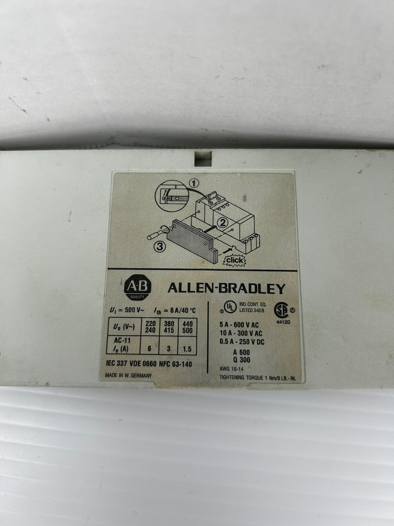 Allen-Bradley 190-A11-11 Auxiliary Contact Ser. A 500V 6A