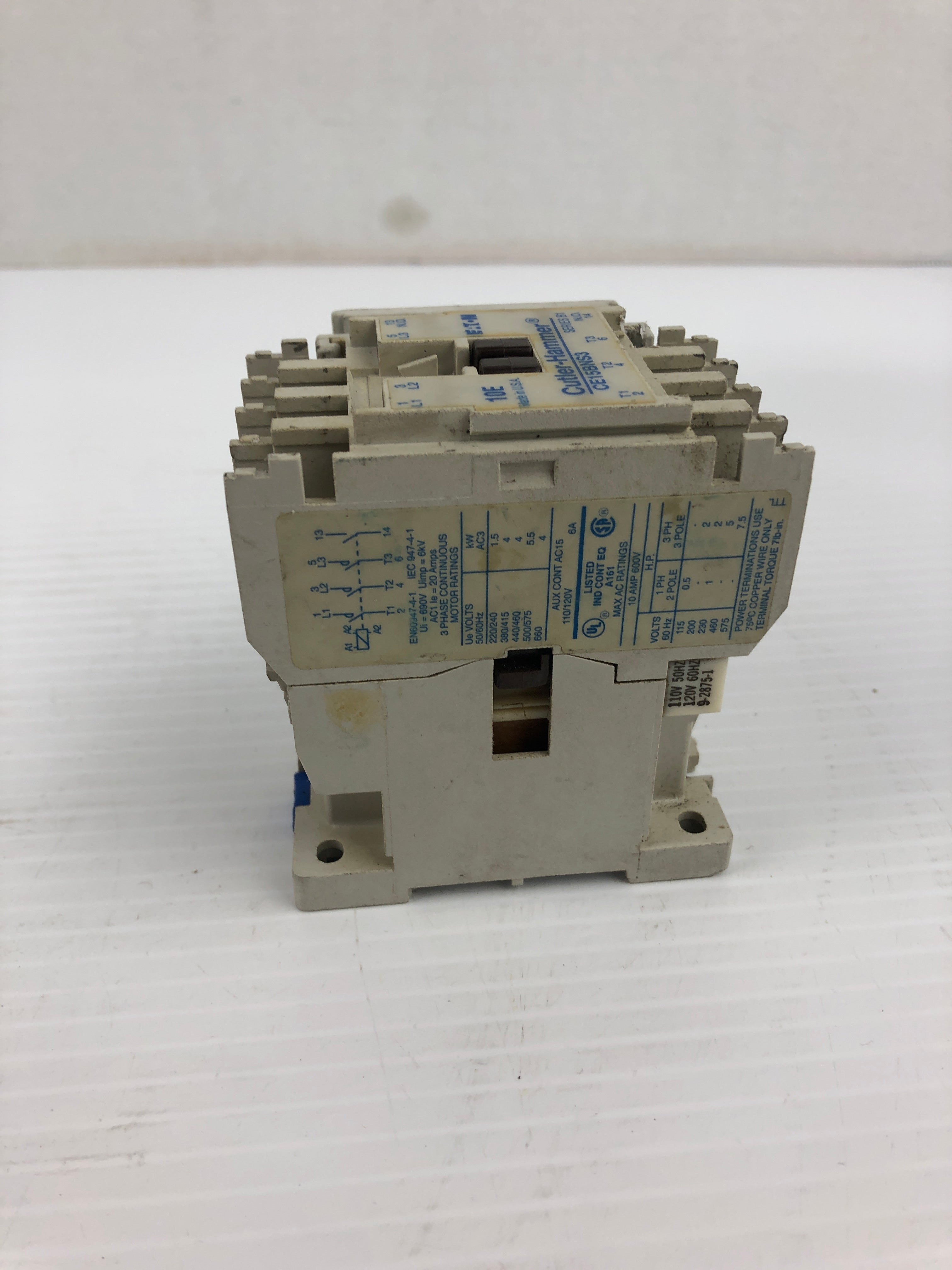 Cutler Hammer CE15BNS3 Contactor Series B1 with C320KGS3 Auxiliary Contact