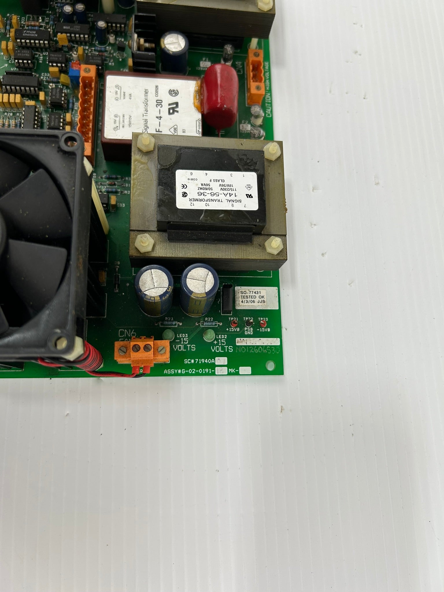 Ajax Tocco SC#71940A Dual Channel Power Supply Control Board ASSY#G-02-0191-MK