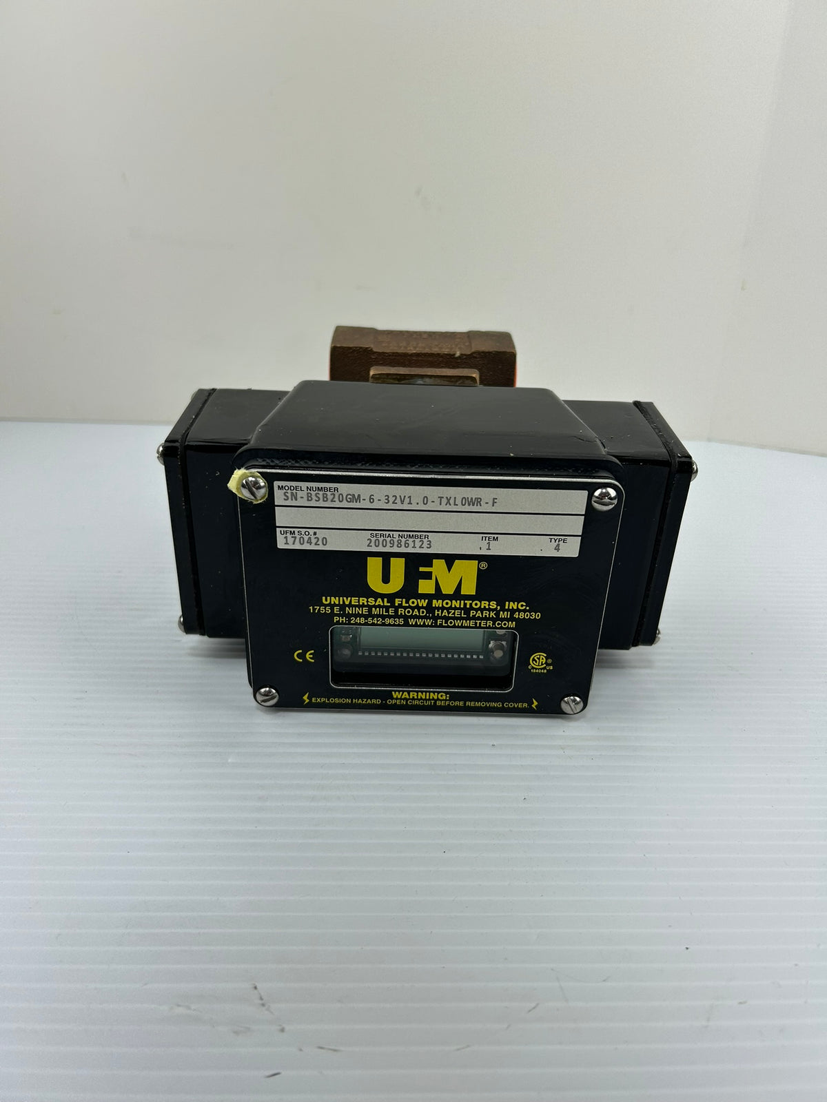 UFM Universal Monitors SN-BSB20GM-6-32V1.0-TXL0WR-F 32V Flow Monitor