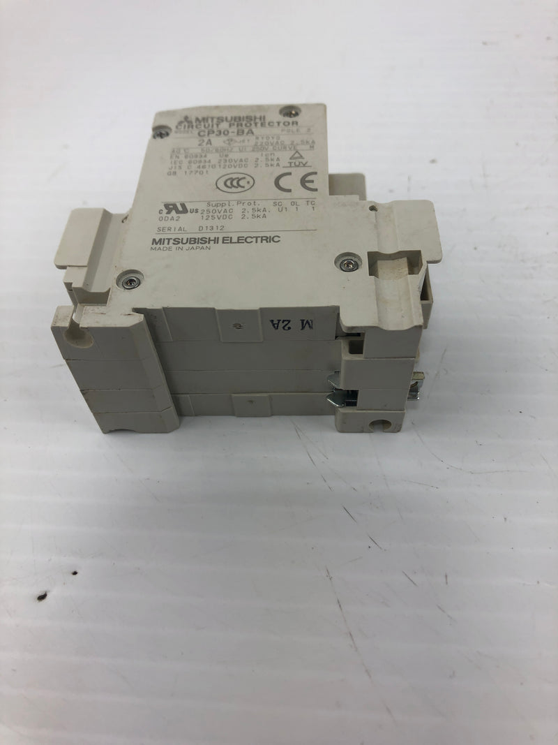 Mitsubishi Electric CP30-BA Circuit Protector 2 Pole 2A 220 VAC 2.5kA