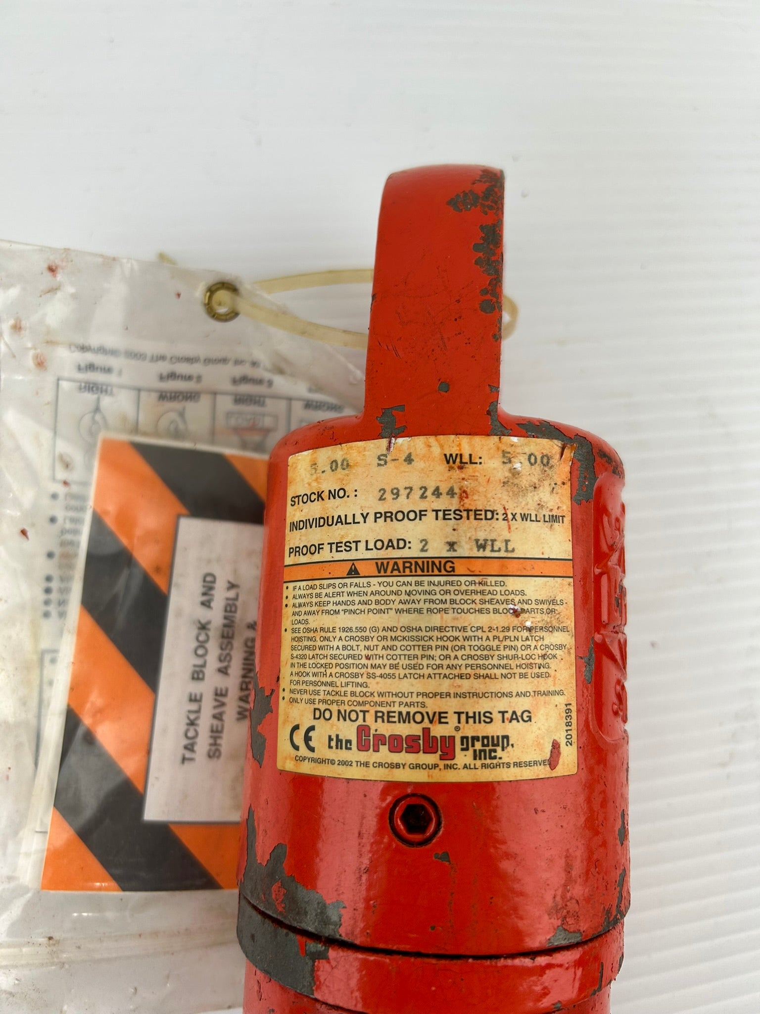 The Crosby Group 297244 5 Metric Tons Swivel - Tackle Block and Sheave Assembly