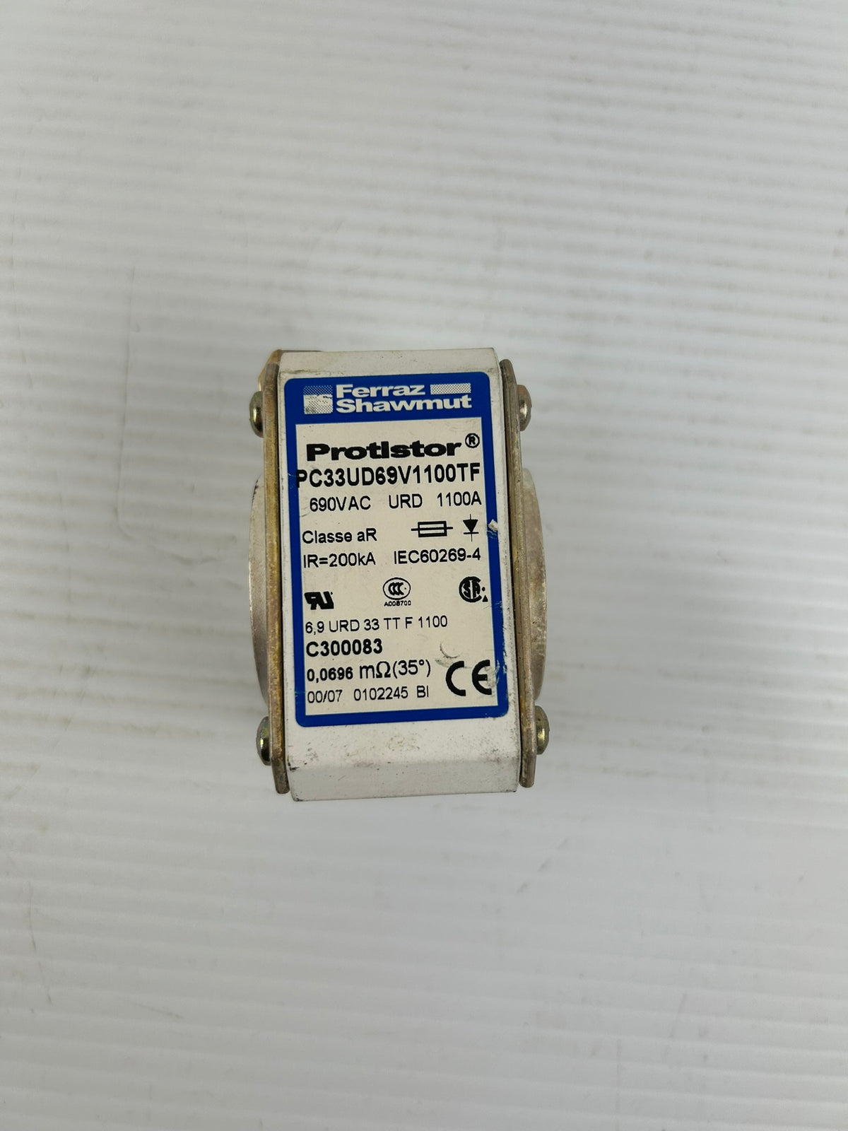Ferraz Shawmut PC33UD69V1100TF Fuse Protistor 690VAC URD 1100A