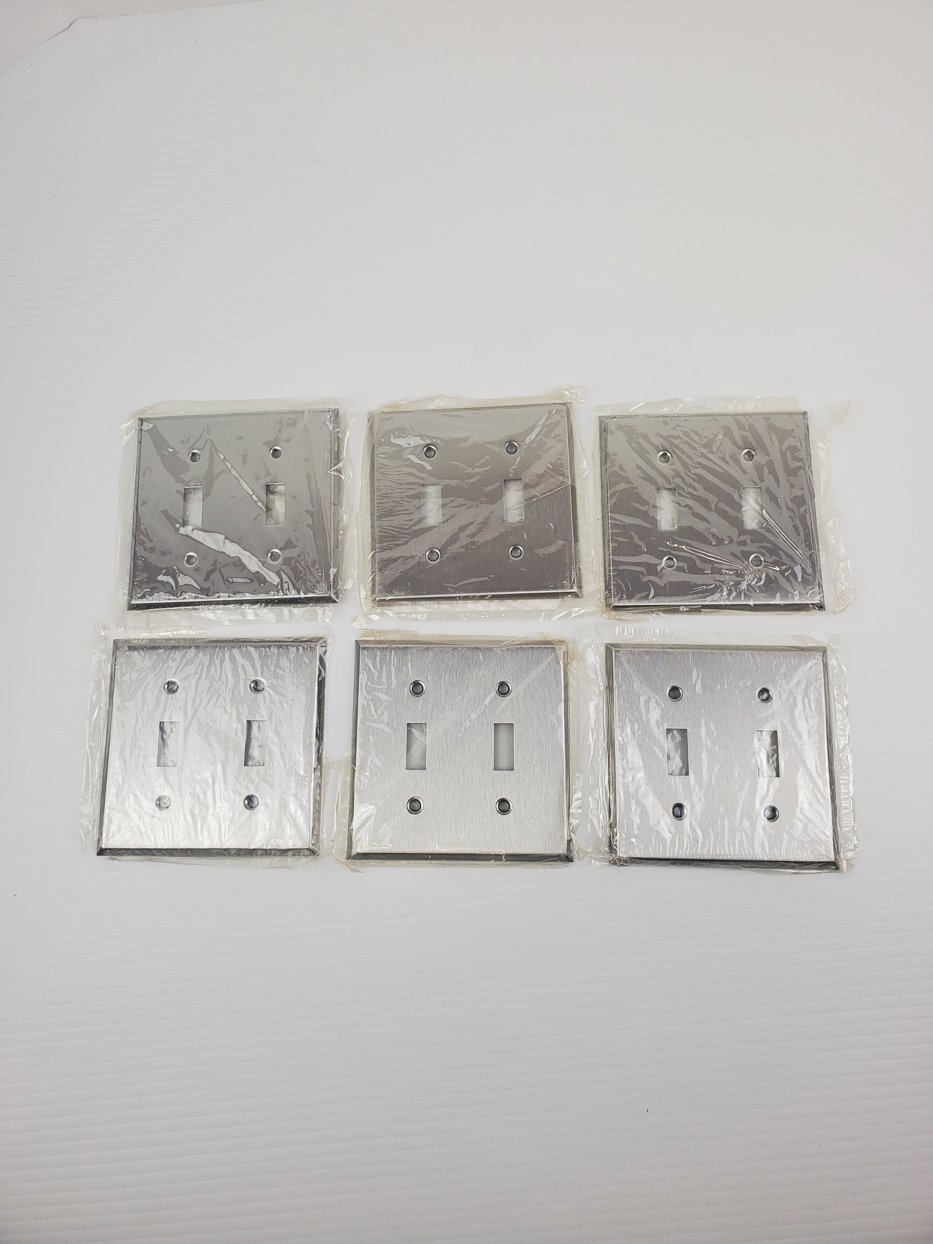 2 Switch Stainless Wall Plate Covering - No Hardware (Lot of 6)