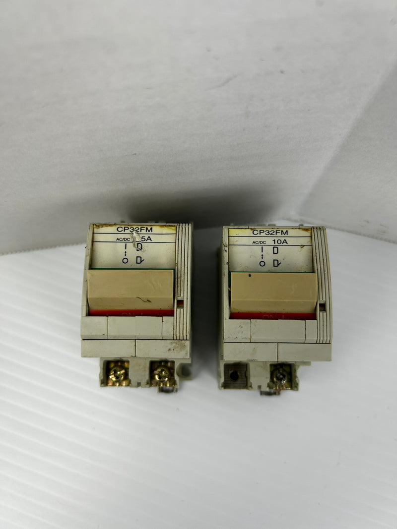 Fuji Electric CP32FM/10 Circuit Protector 125V 10A 2P 50/60Hz - Lot of 2