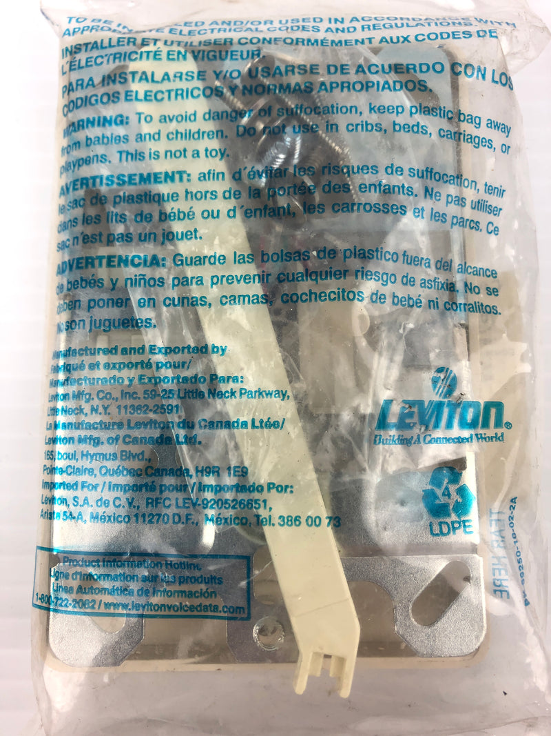 Leviton 40253-T 4-Conductor Telephone Wall Jack with Quick Connect - Lot of 2