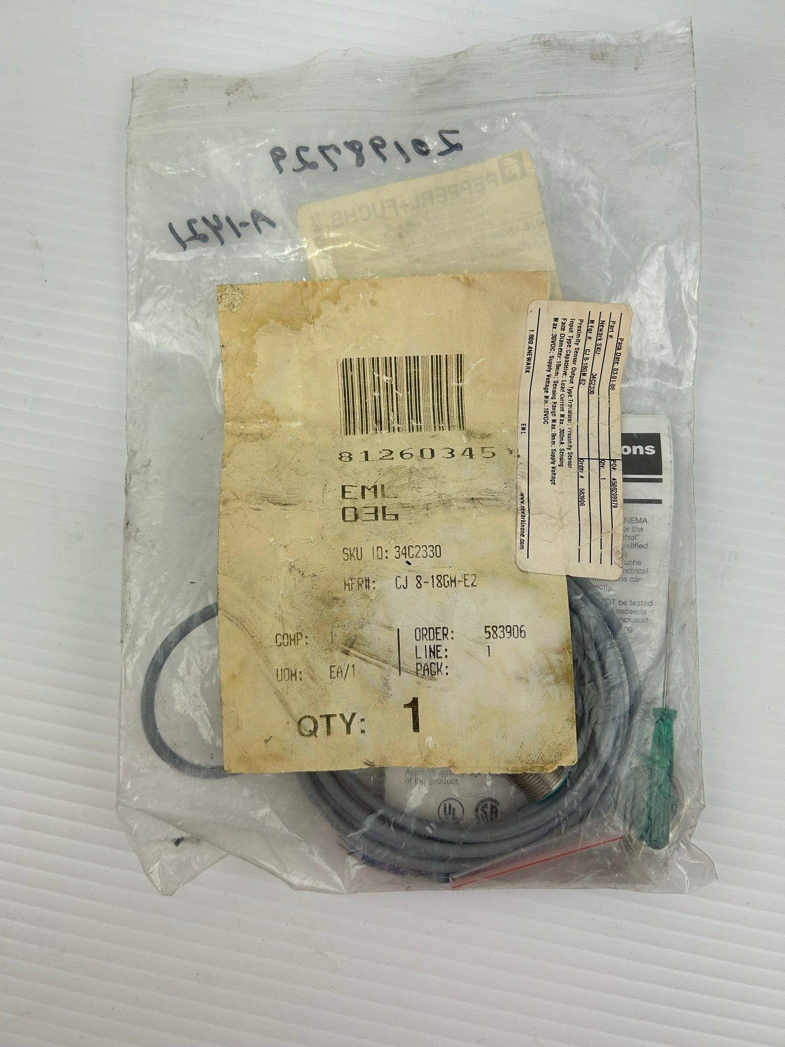 Pepperl+Fuchs CJ8-18GM-E2 Proximity Sensor