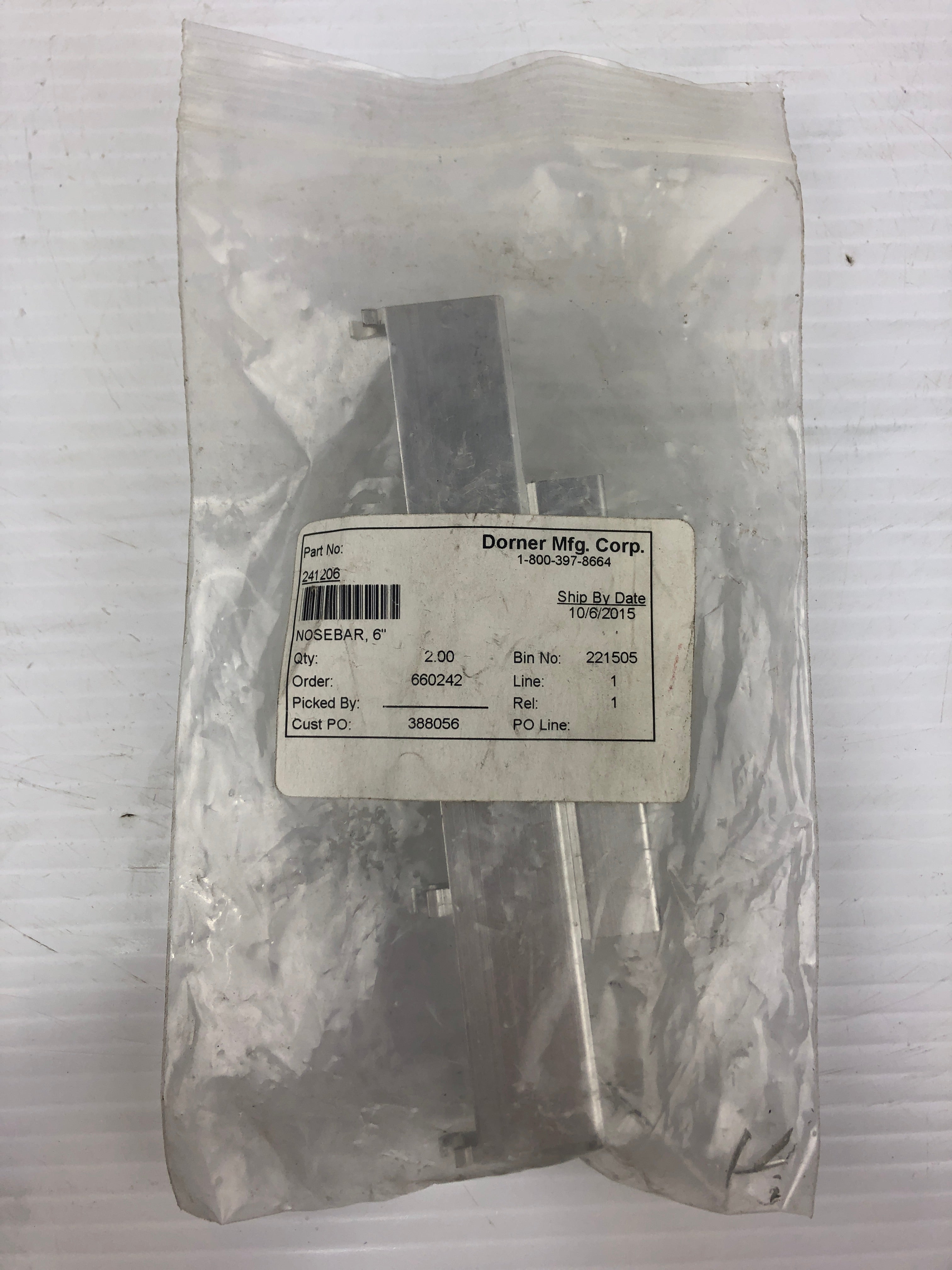 Dorner Manufacturing 241206 Nosebar 6"