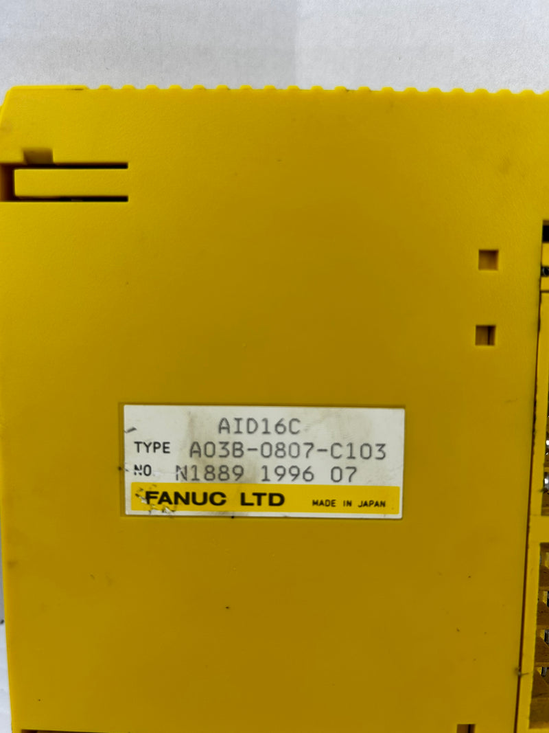 Fanuc AID16C I/O Input Module Type: A03B-0807-C103 - Missing Covers