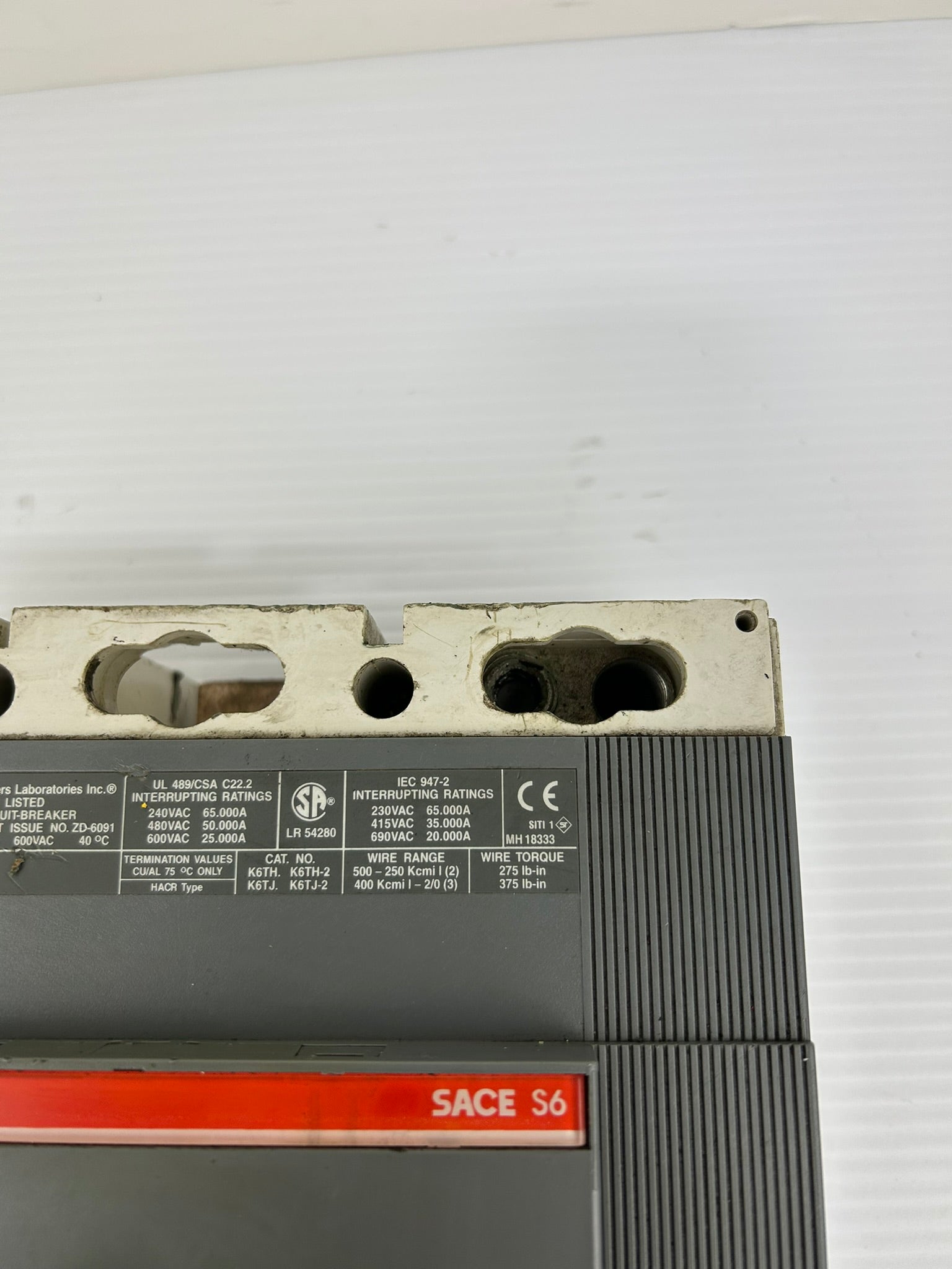 ABB SACE S6 S6N Circuit Breaker 2 Pole Unit 600VAC Issue ZD-6091