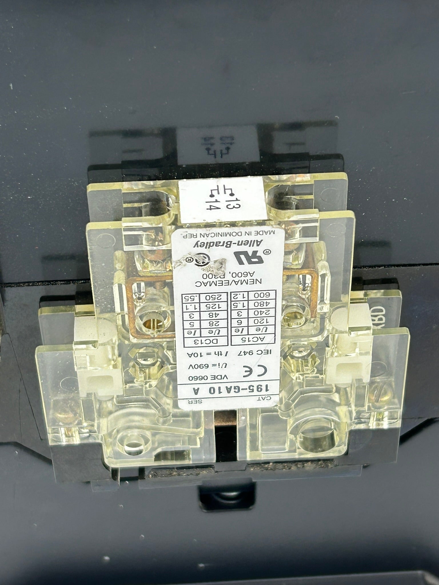 Allen Bradley 100-B180N*3 Series B 3 Pole Contactor 195-GA11 195-GA10 Series A