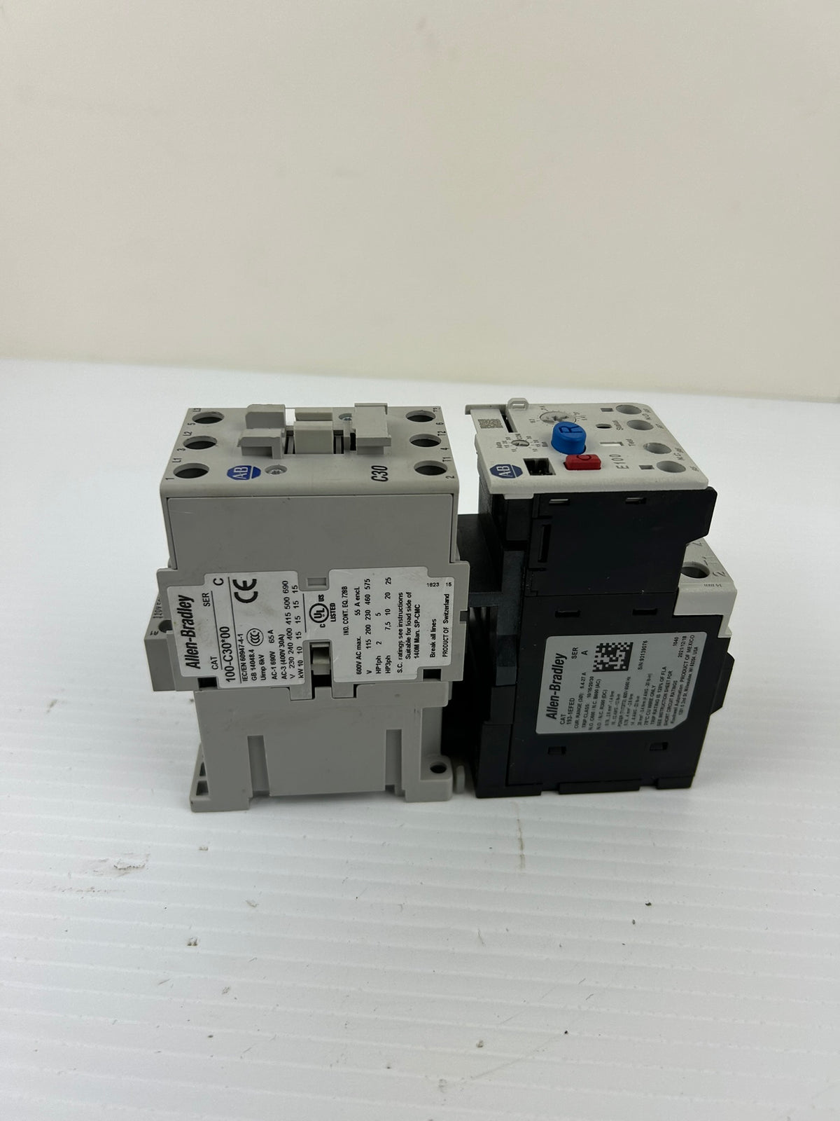 Allen-Bradley 100-C30*00 Contactor Ser C 30A 600V 3-Pole w/ 193-1EFED E100 100-S