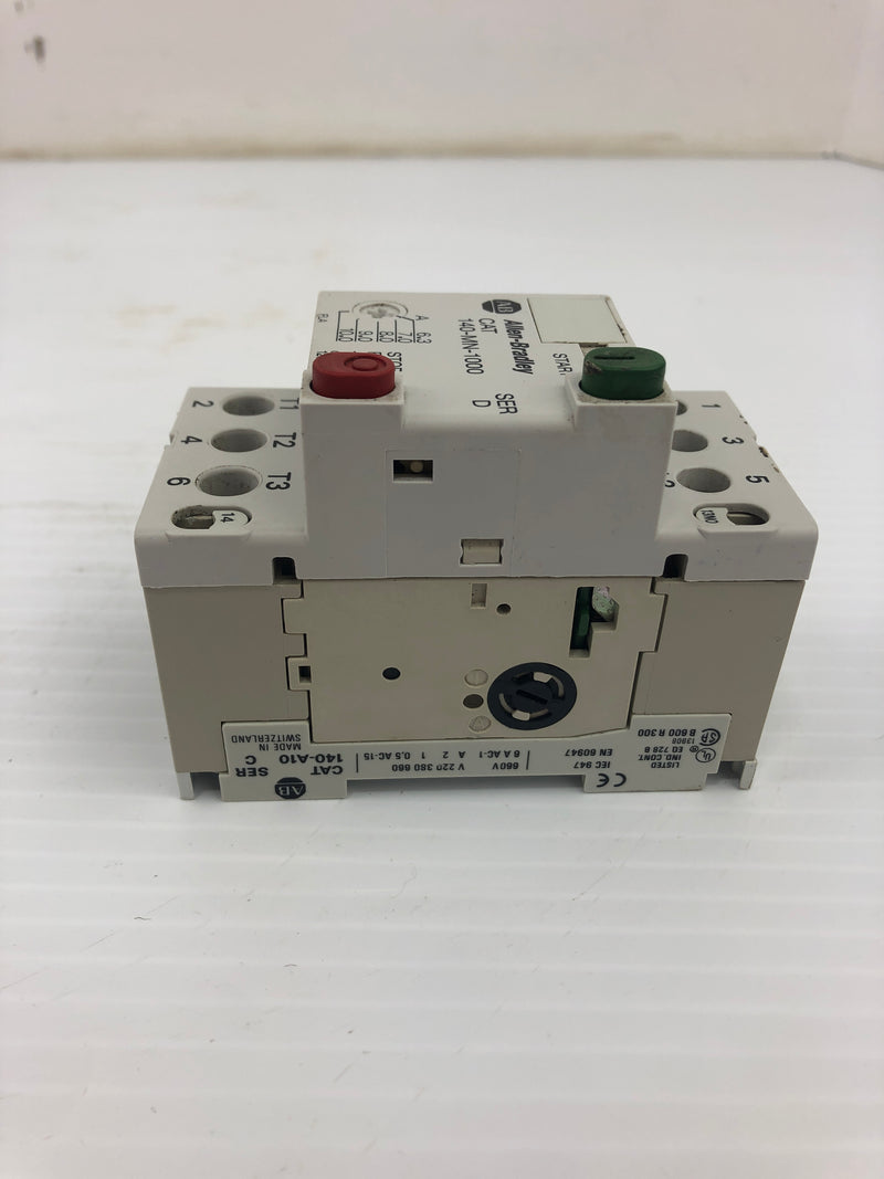 Allen-Bradley 140-MN-1000 Motor Starter Ser. D 600V 16A 3PH 8kV