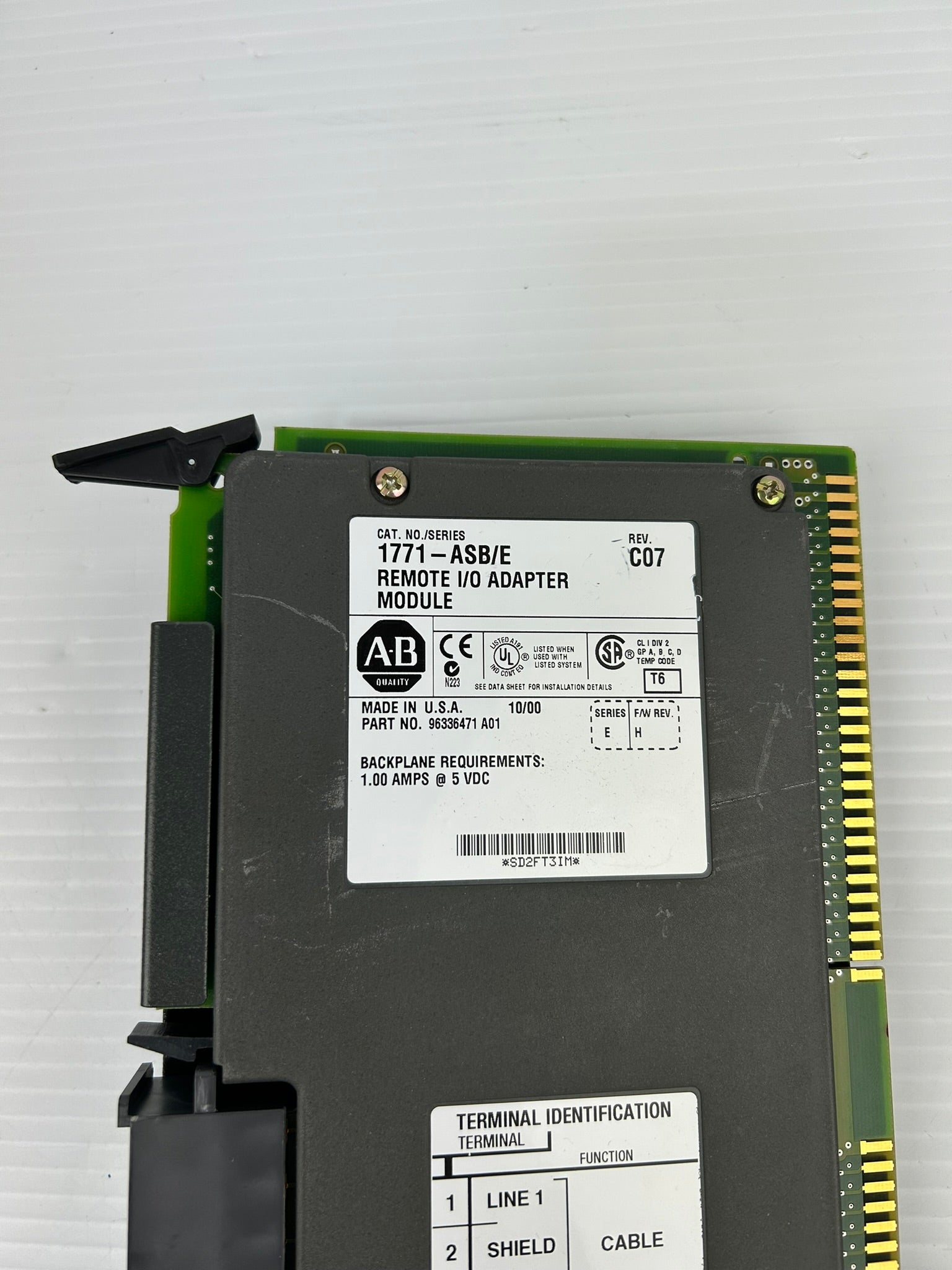 Allen Bradley 1771-ASB Remote I/O Adapter Series E PLC Module Rev C07
