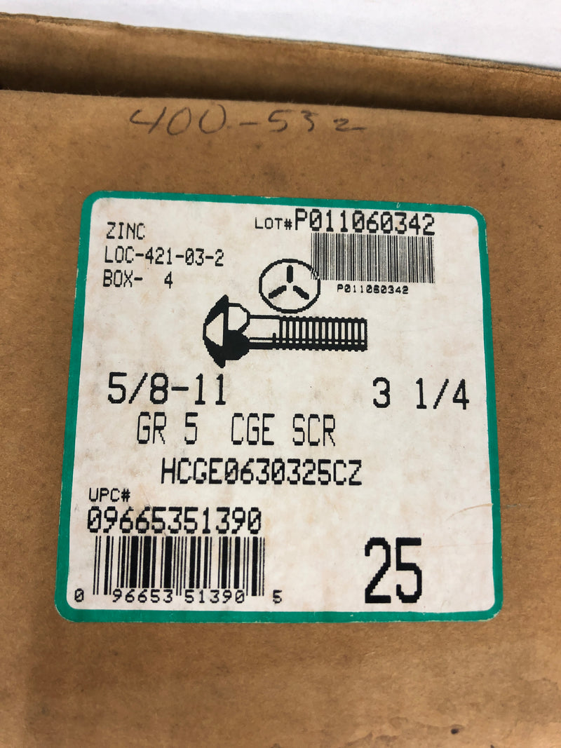 Hodell-Natco HCGE0630325CZ Bolt 5/8-11 3-1/4 - Lot of 25