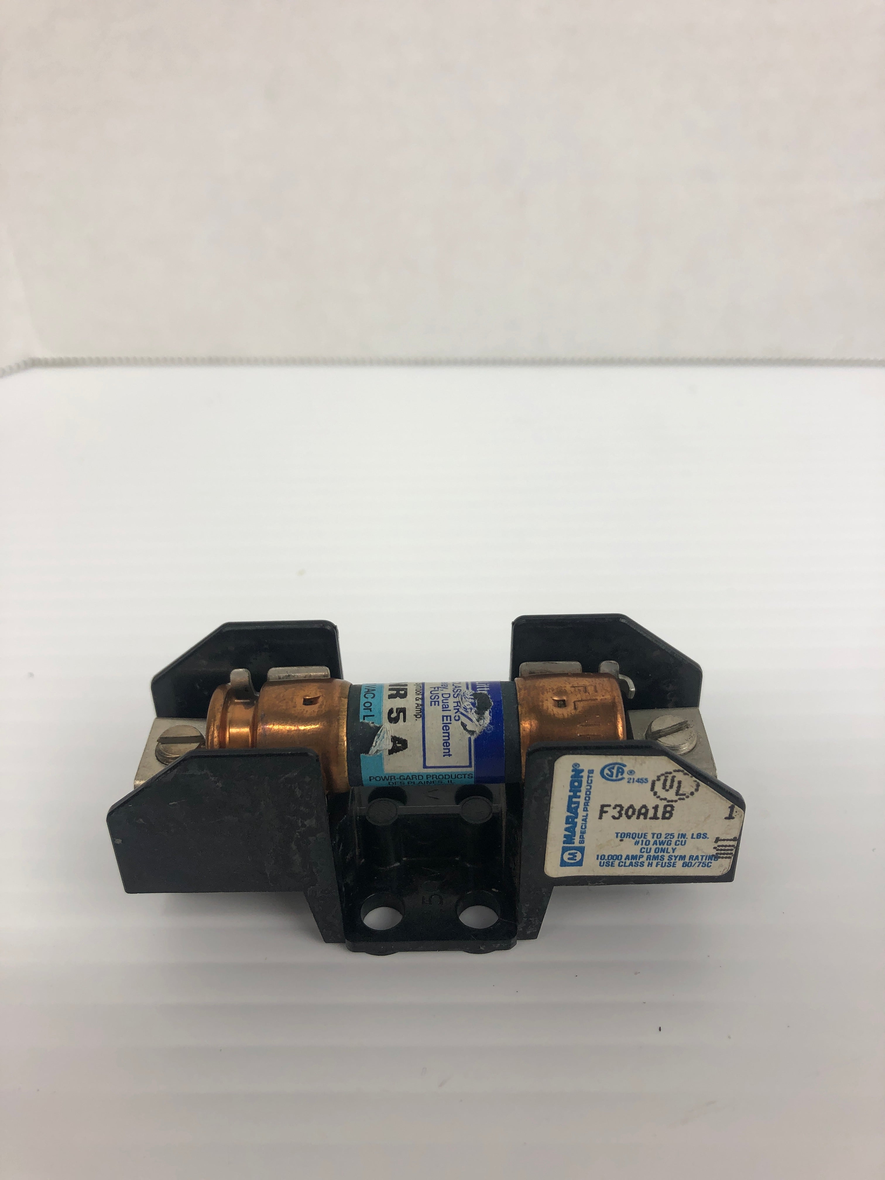 Marathon F30A1B Fuse Holder with Littelfuse FLNR5 Fuse 250VAC 5A