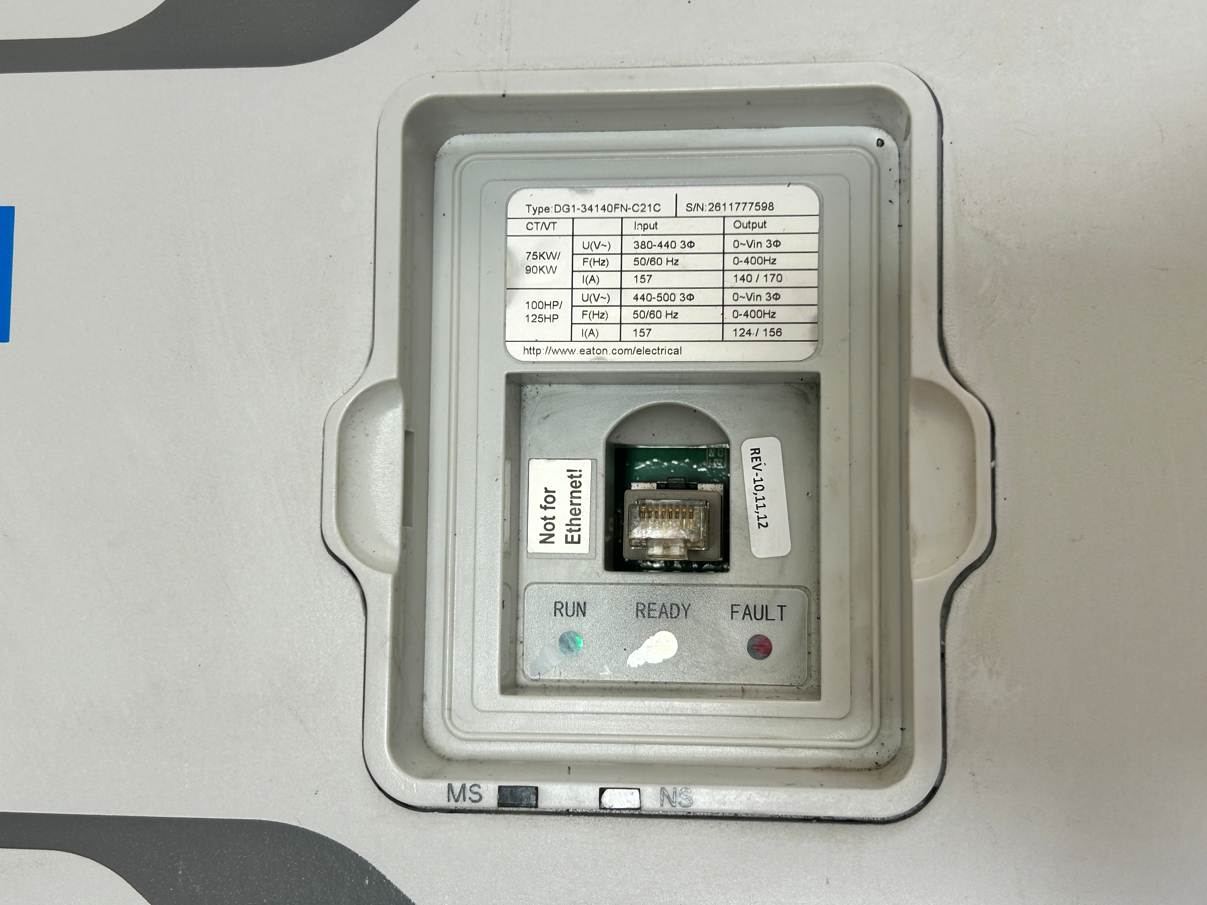 Eaton PowerXL DG1-34140FN-C21C Variable Frequency Drive 100HP 75kW 380-500V