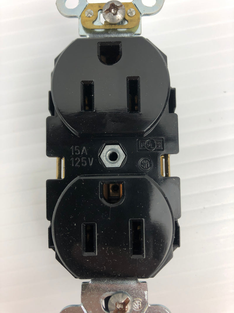 Leviton 5262-E Black Duplex Receptacle 125V 15A 2P - Lot of 3