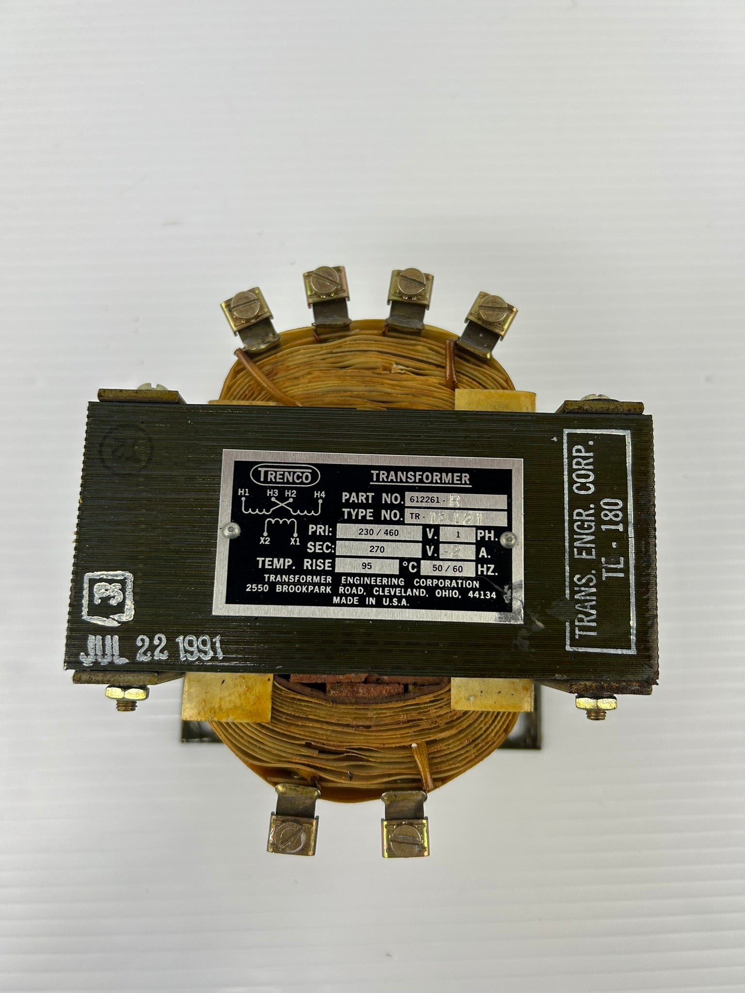 Trenco 612261-R Transformer Type TR-13121 2A 1PH 50/60Hz
