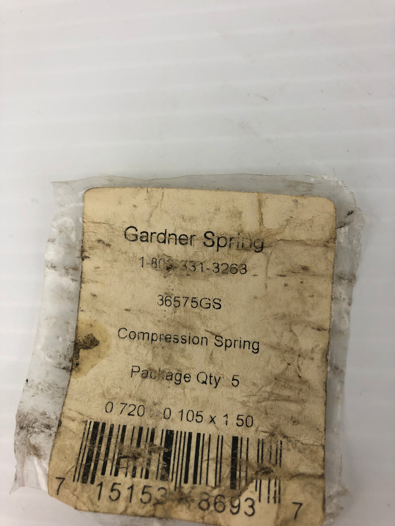 Gardner Spring 36575GS Compression Springs (Lot of 10)