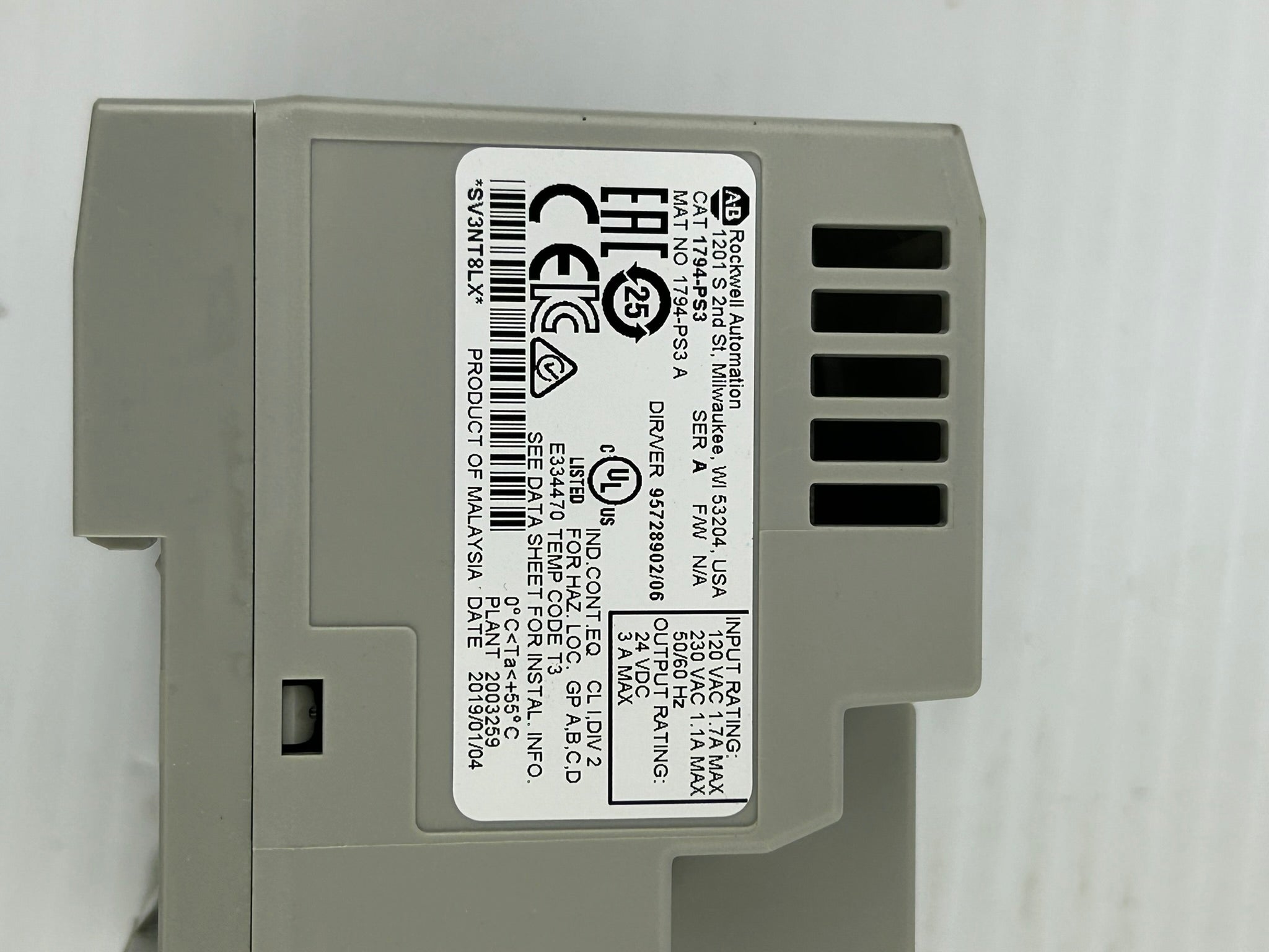 Allen Bradley 1794-PS3 Flex I/O Power Supply Series A 24VDC