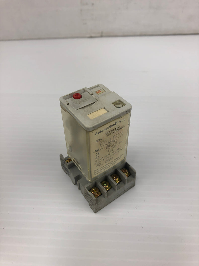 Automation Direct 750-2C-120A Relay with Dayton 5X852M Base