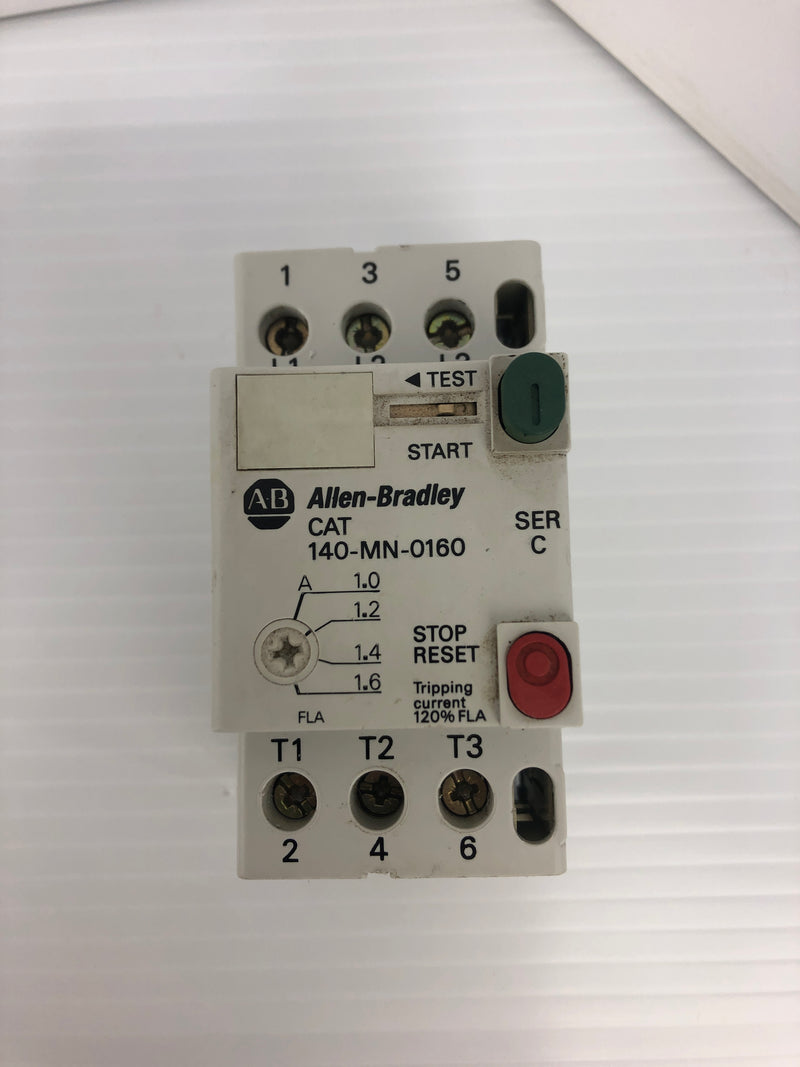 Allen-Bradley 140-MN-0160 Motor Starter Ser. C 600V 2.5A 3PH 8kV - Lot of 5