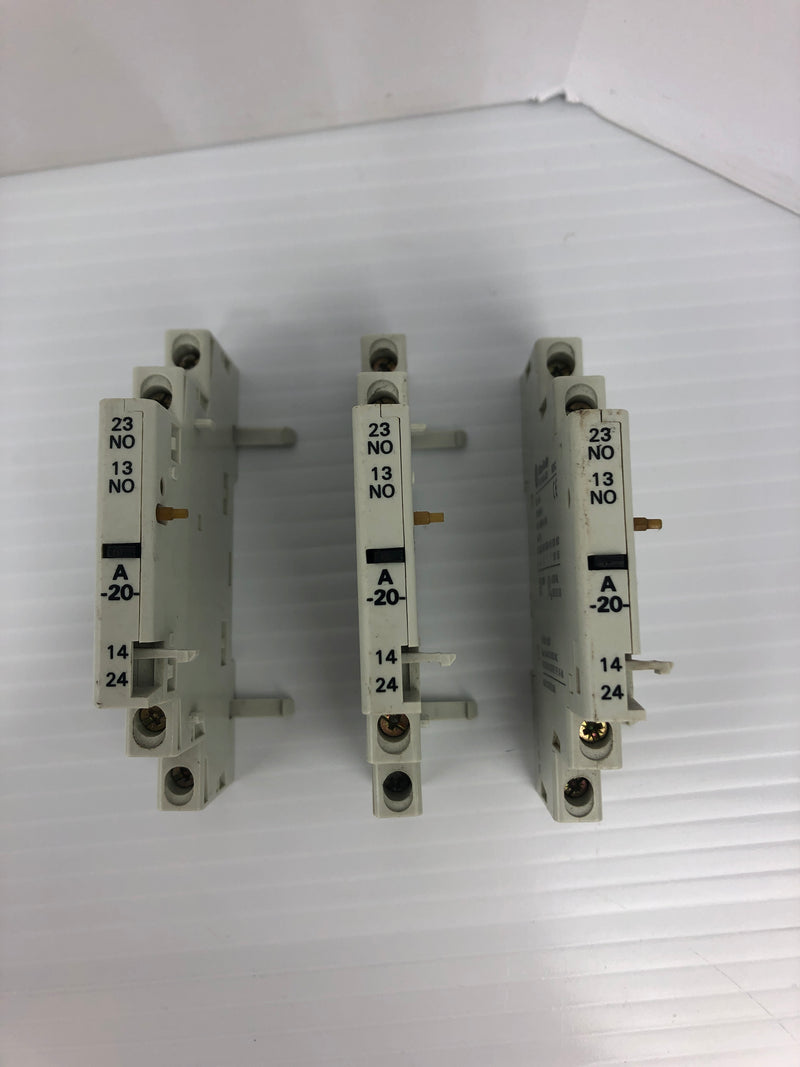 Allen-Bradley 140-A20 Auxiliary Contact Ser. C 600VAC 10A - Lot of 3