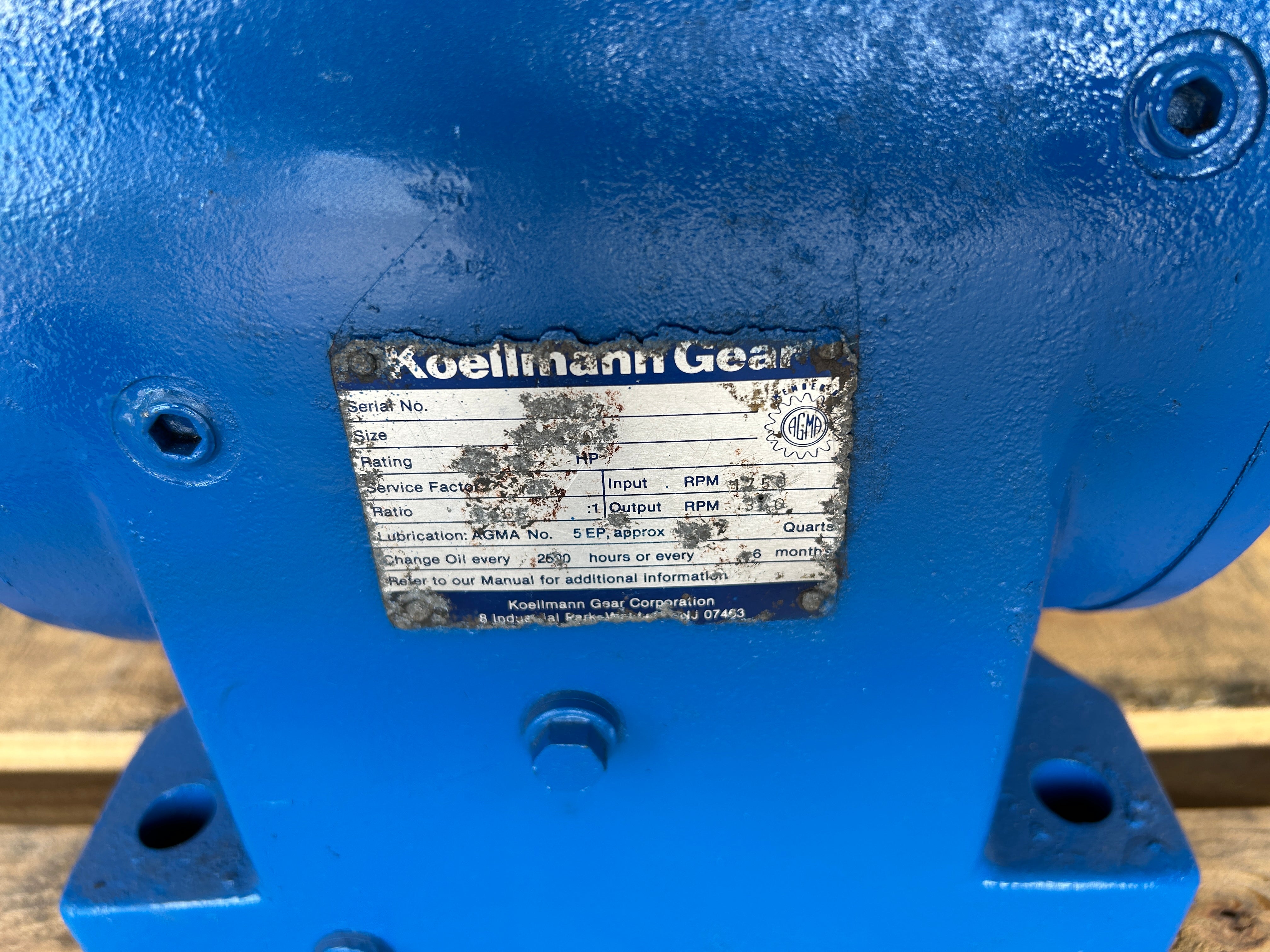 Koellmann Gear Gearbox 35.5HP 350/1750 RPM