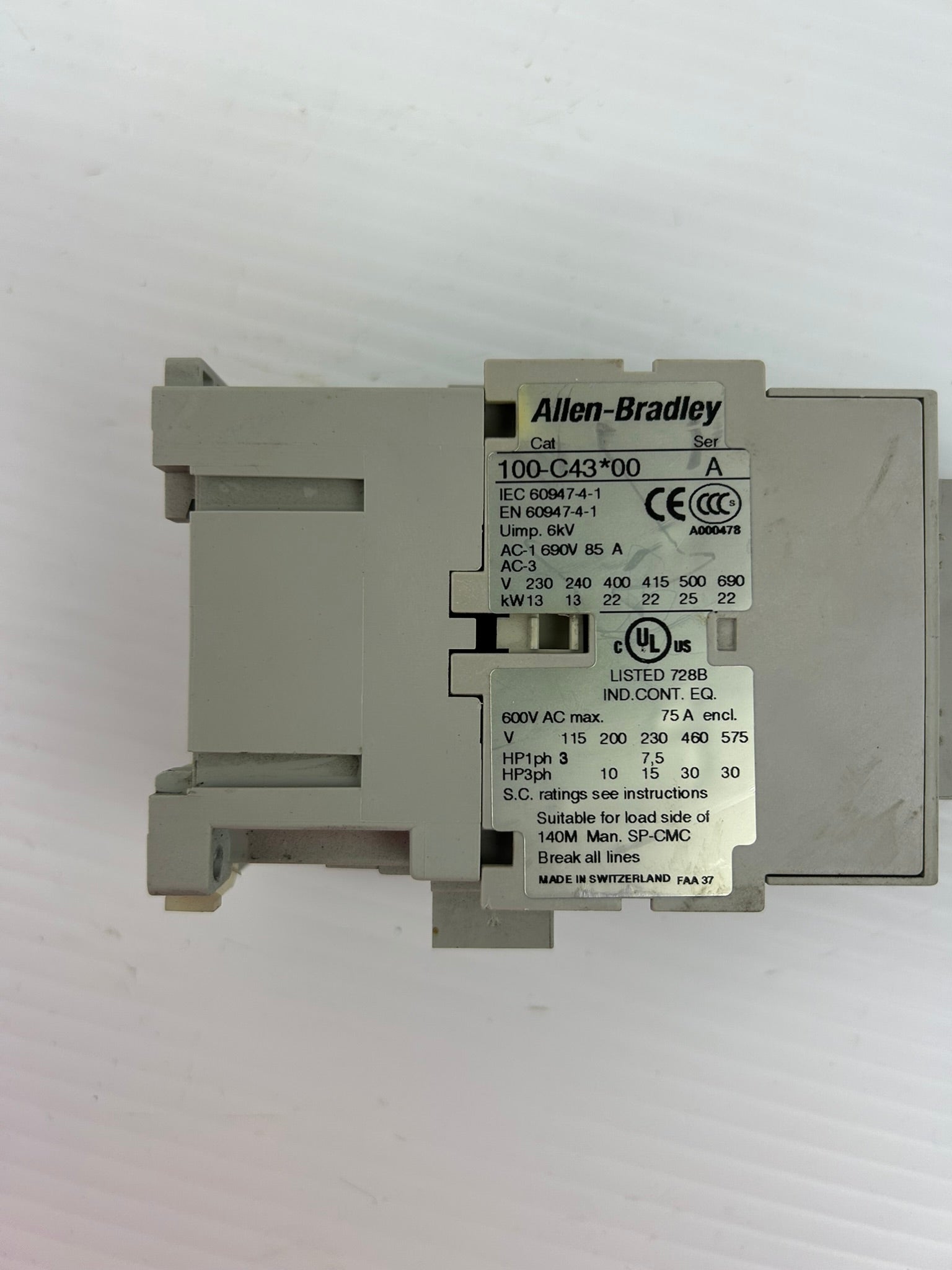 Allen-Bradley 100-C43*00 Contactor Series A With 100-F Auxiliary Contact Block