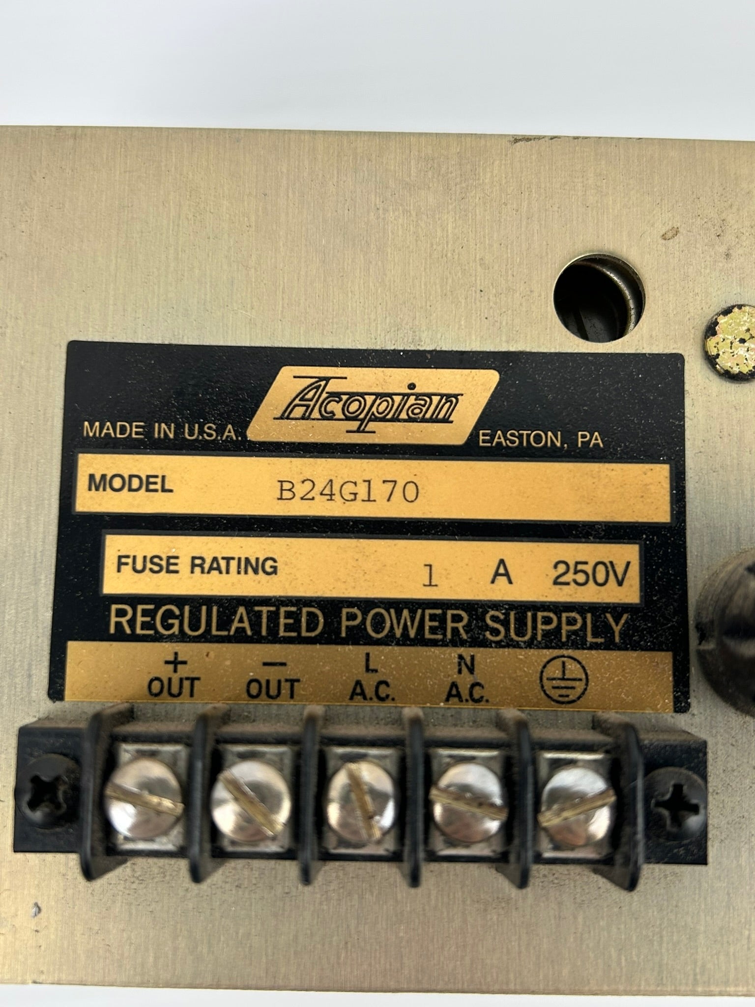 Acopian B24G170 Regulated Power Supply 250V 1A