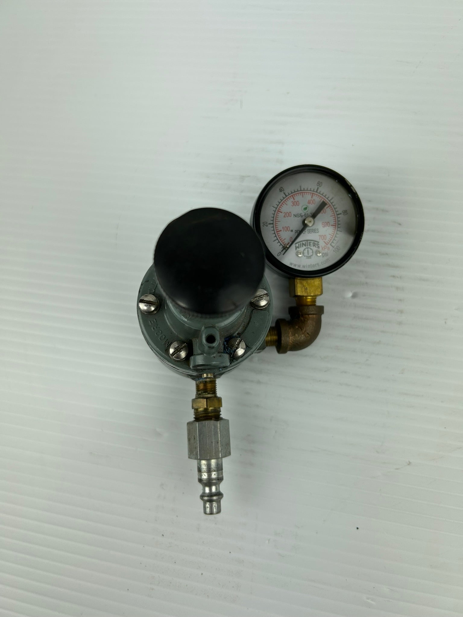 Moore Nullmatic 41-100 Regulator with Winters Gauge 0-100 PSI NSF-61-372