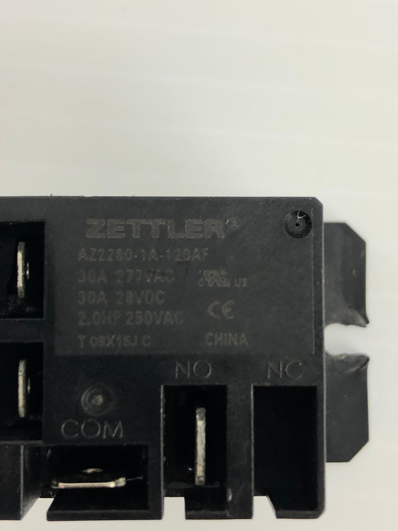 Zettler AZ2280-1A-120AF Mini Power Relay 277VAC 30A 2.0HP - Lot of 2