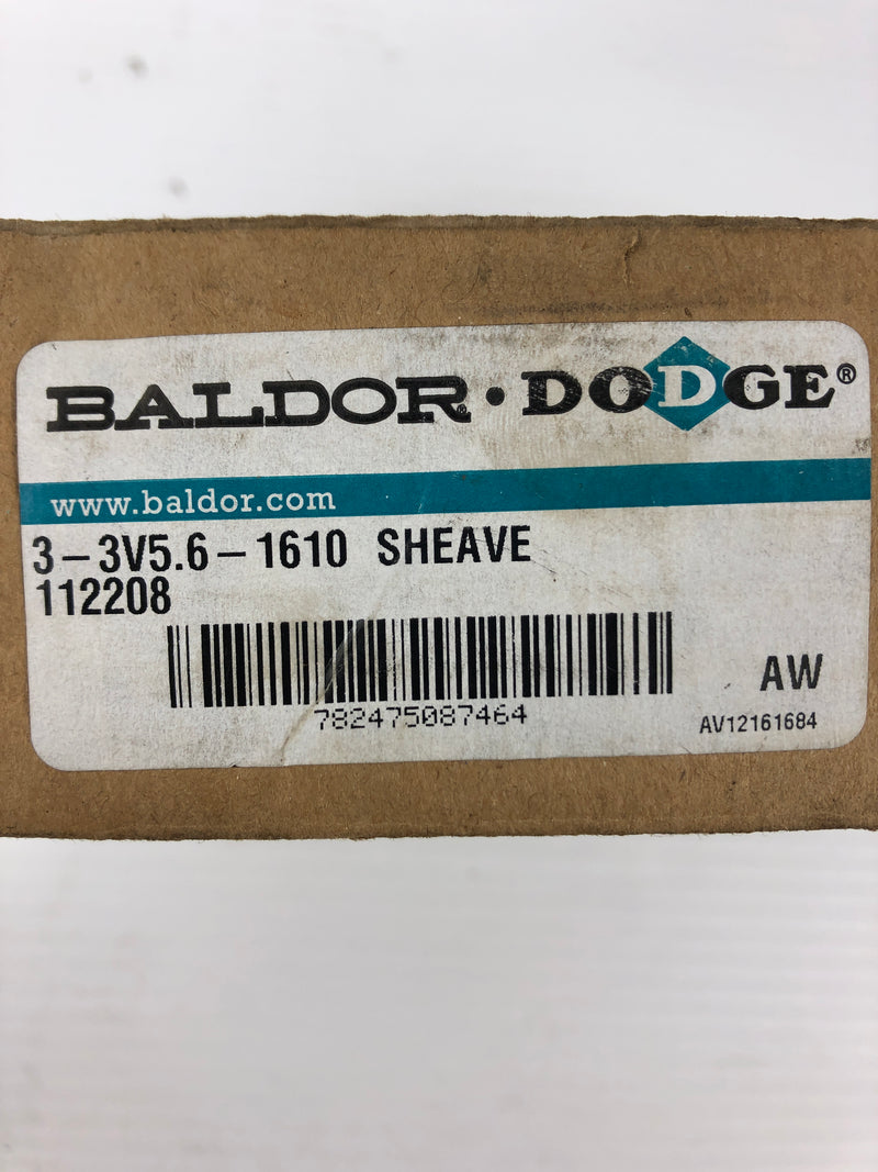 Dodge 112208 3-3V5.6-1610 Sheave 3-Groove Pulley