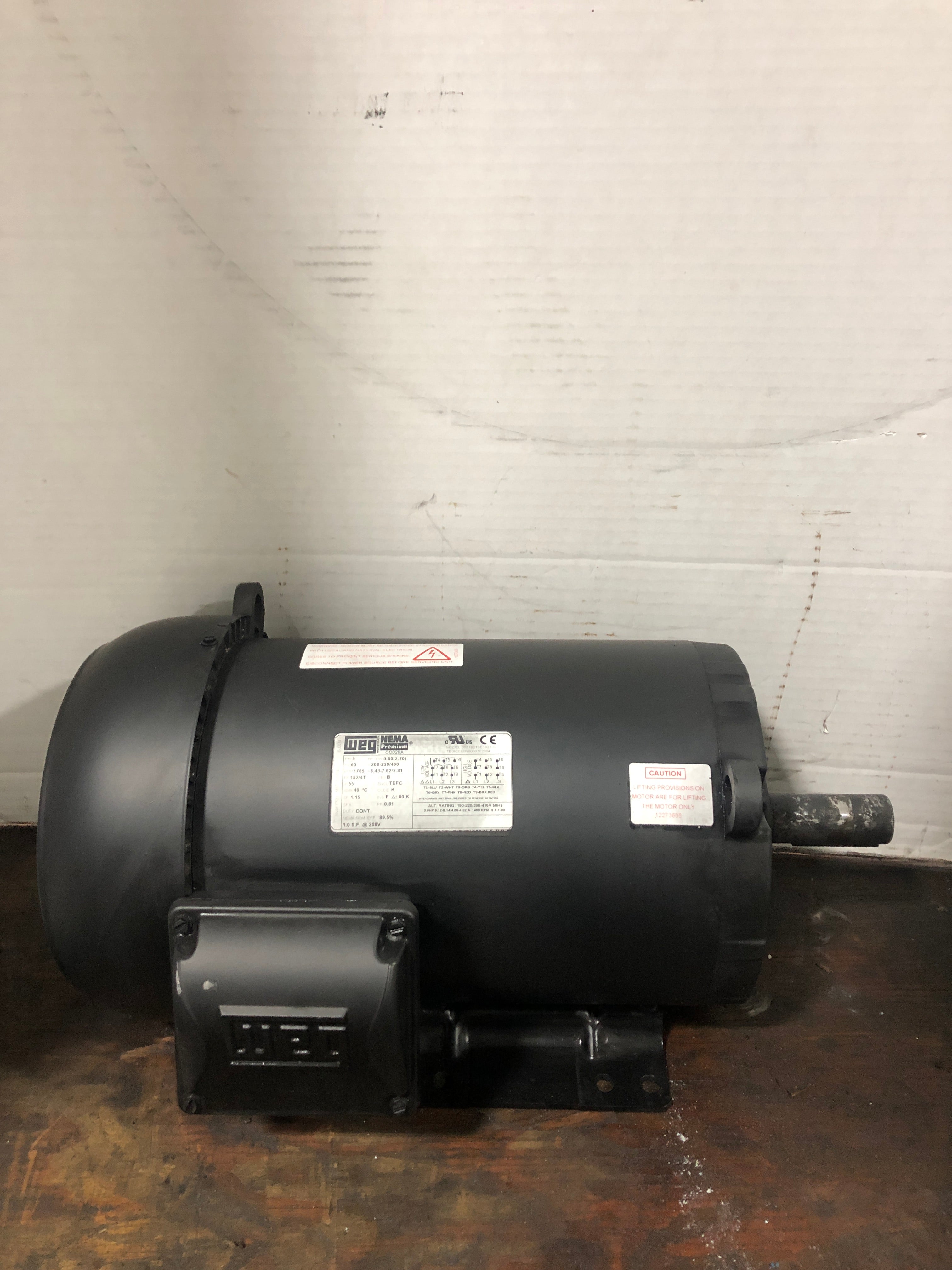 WEG 00318ET3E182T-S General Purpose Motor 3HP 1765 RPM 3PH 182/4T Frame