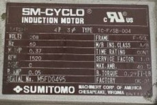 SM-CYCLO TC-F/SB-004 Induction Motor F-50L M5FDG495