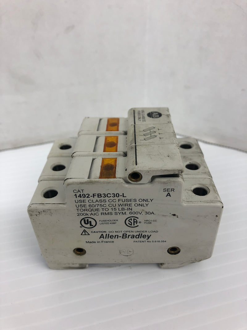 Allen-Bradley 1492-FB3C30-L Fuse Holder Ser. A 600V 30A 3P