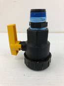 Banjo 1" Polypropylene Single Union Ball Valve with Attached Fitting