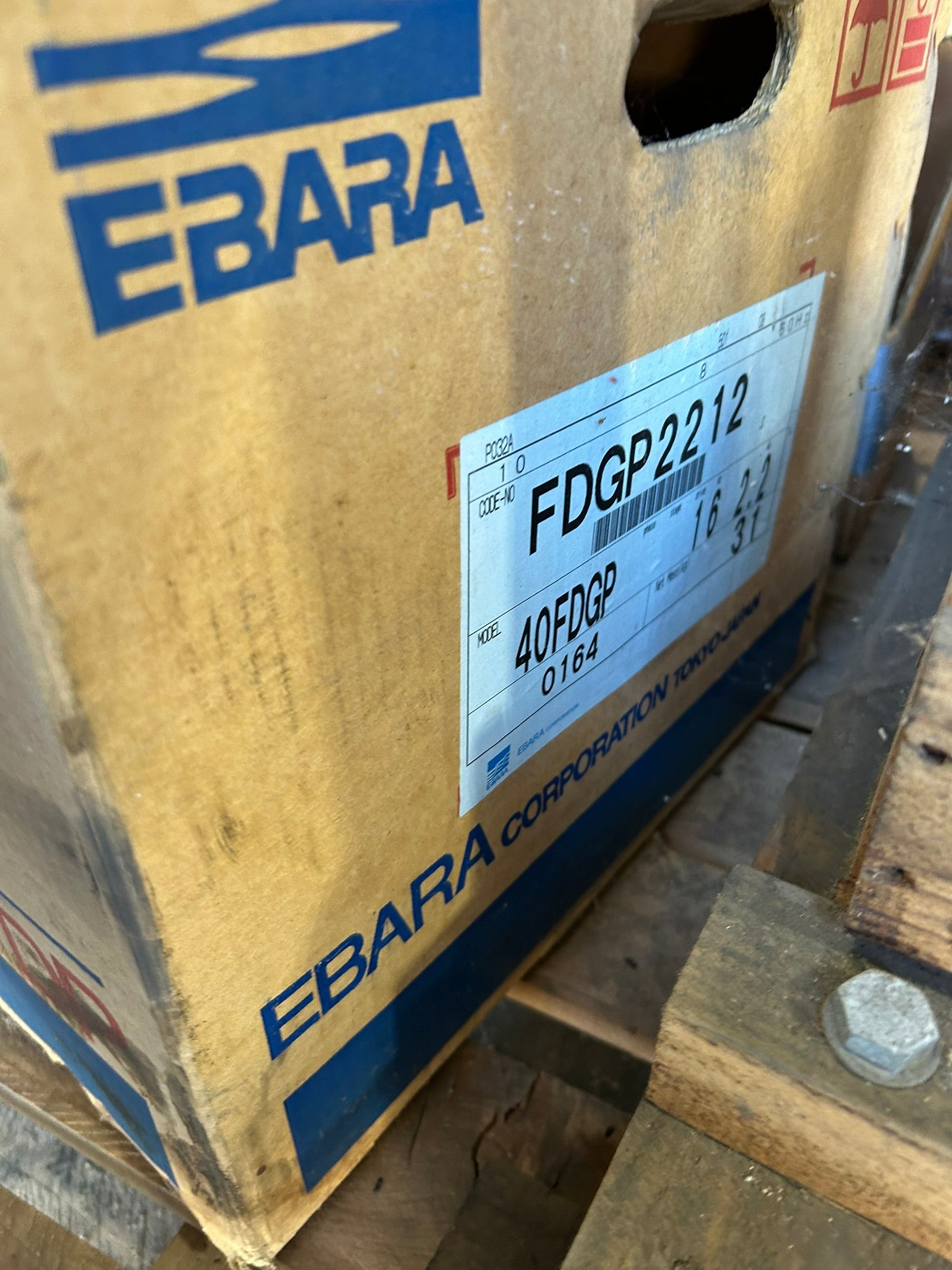 Ebara 40X32FDGP Centrifugal Pump 3PH Induction Motor 12kW 3450RPM T017309164