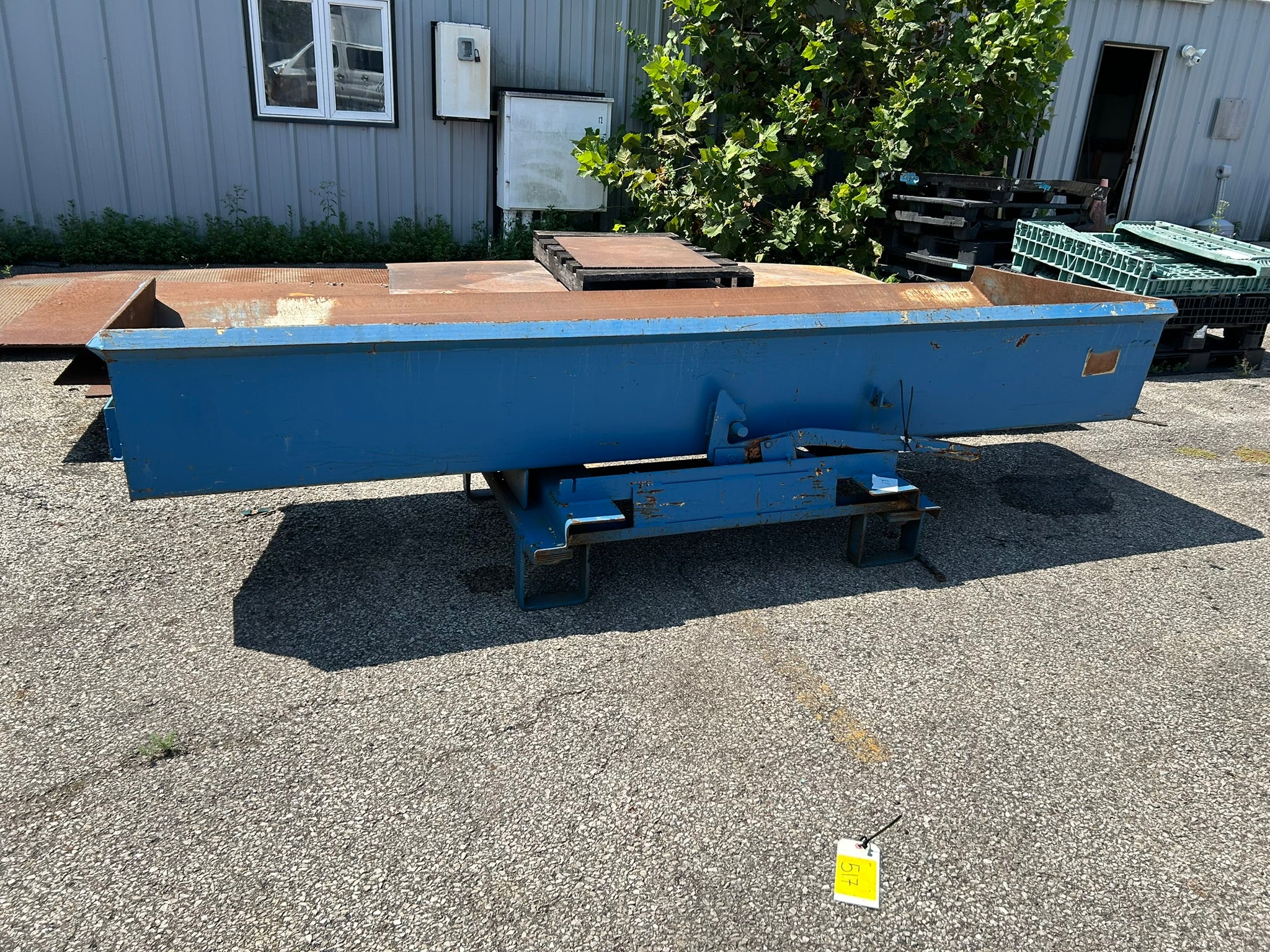 Dump Hopper Painted Steel with Fork Pockets 129" L x 41" W x 33" H OD Blue
