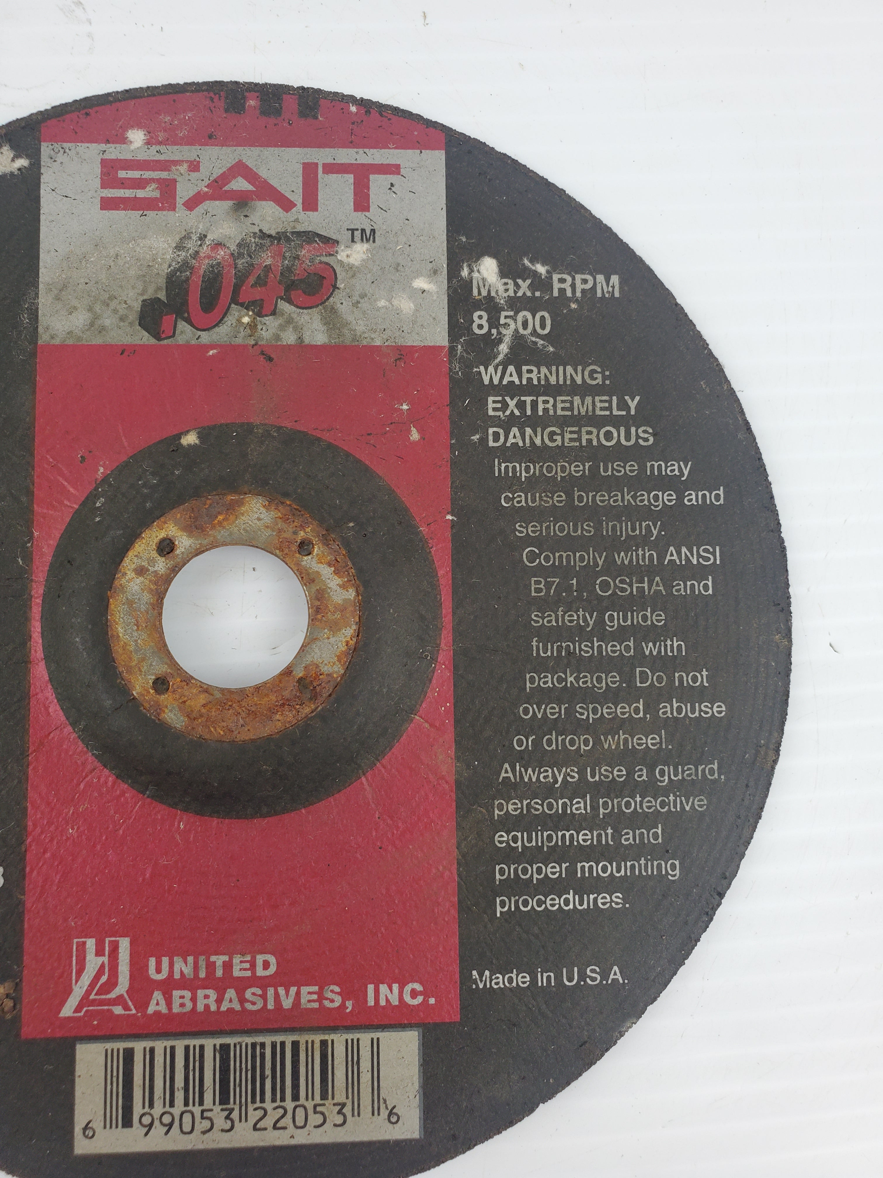 Sait A60S-BF General Purpose Cutting Wheel All Ferrous Metals 7" x .045 Type 27