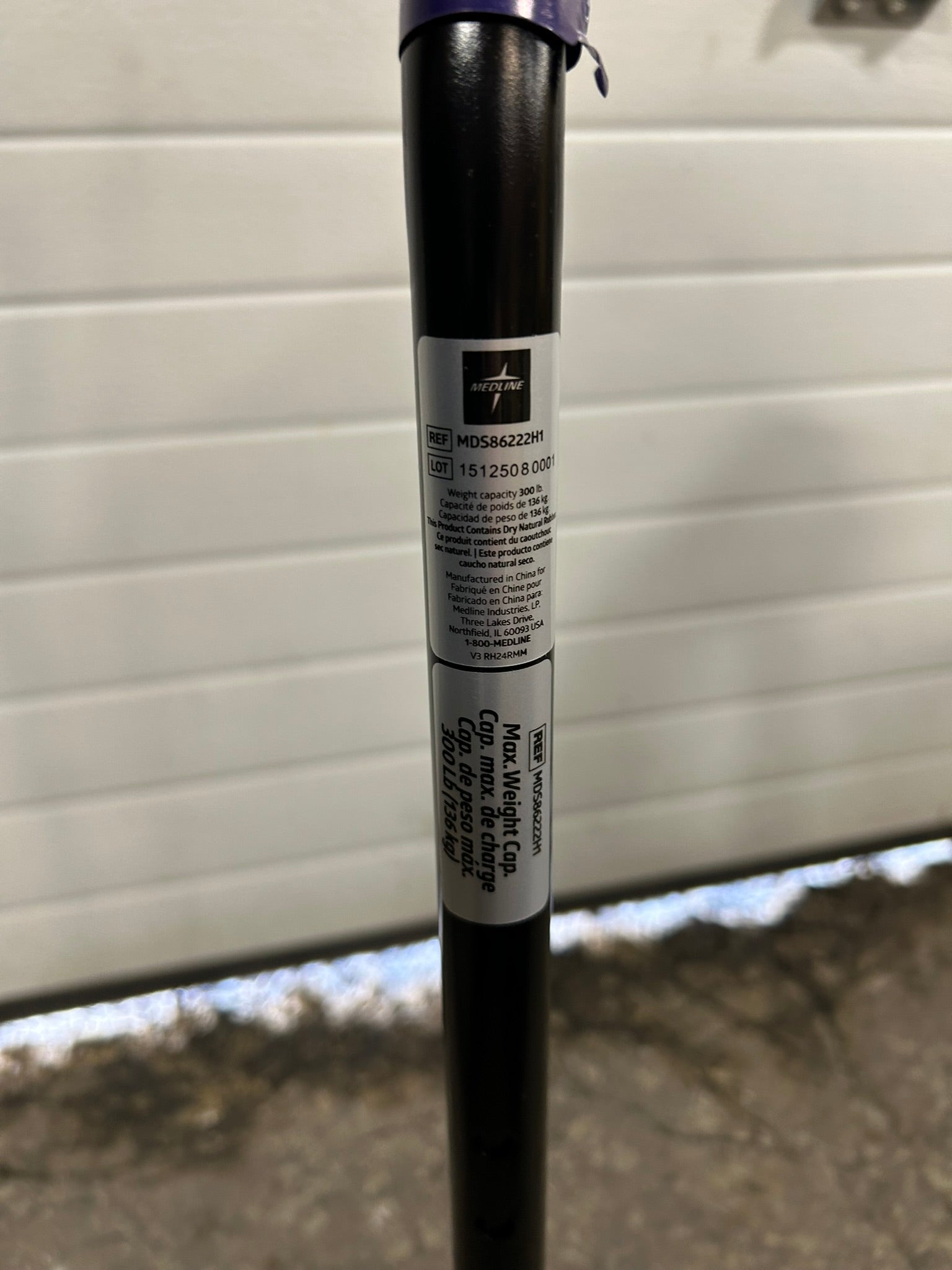 Medline MDS86222H1 Quad Cane Black - Max Weight 300 LB